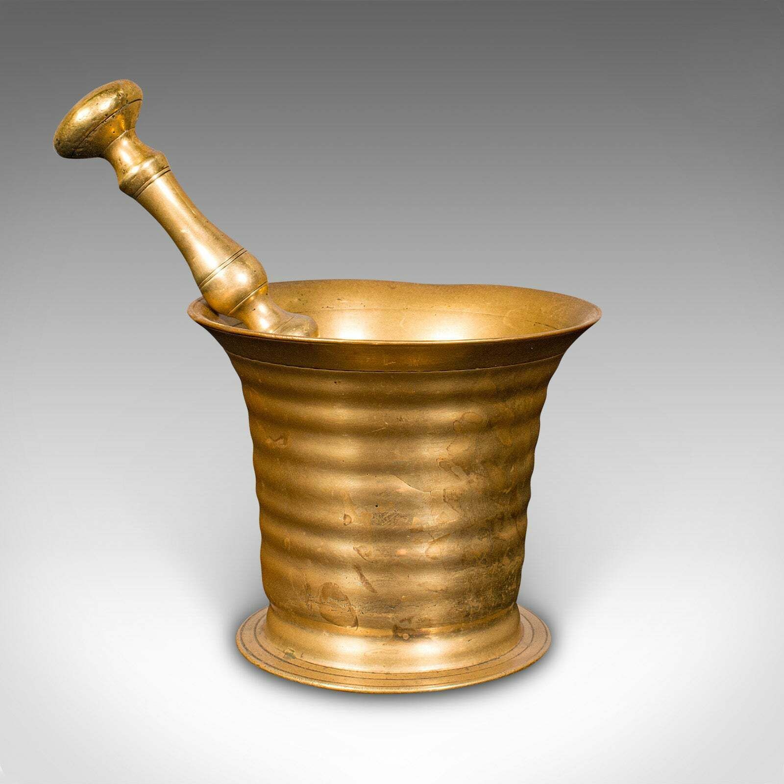 Antique Pestle & Mortar Set, English, Brass, Chemist Shop Instrument, Victorian photo Home Decor