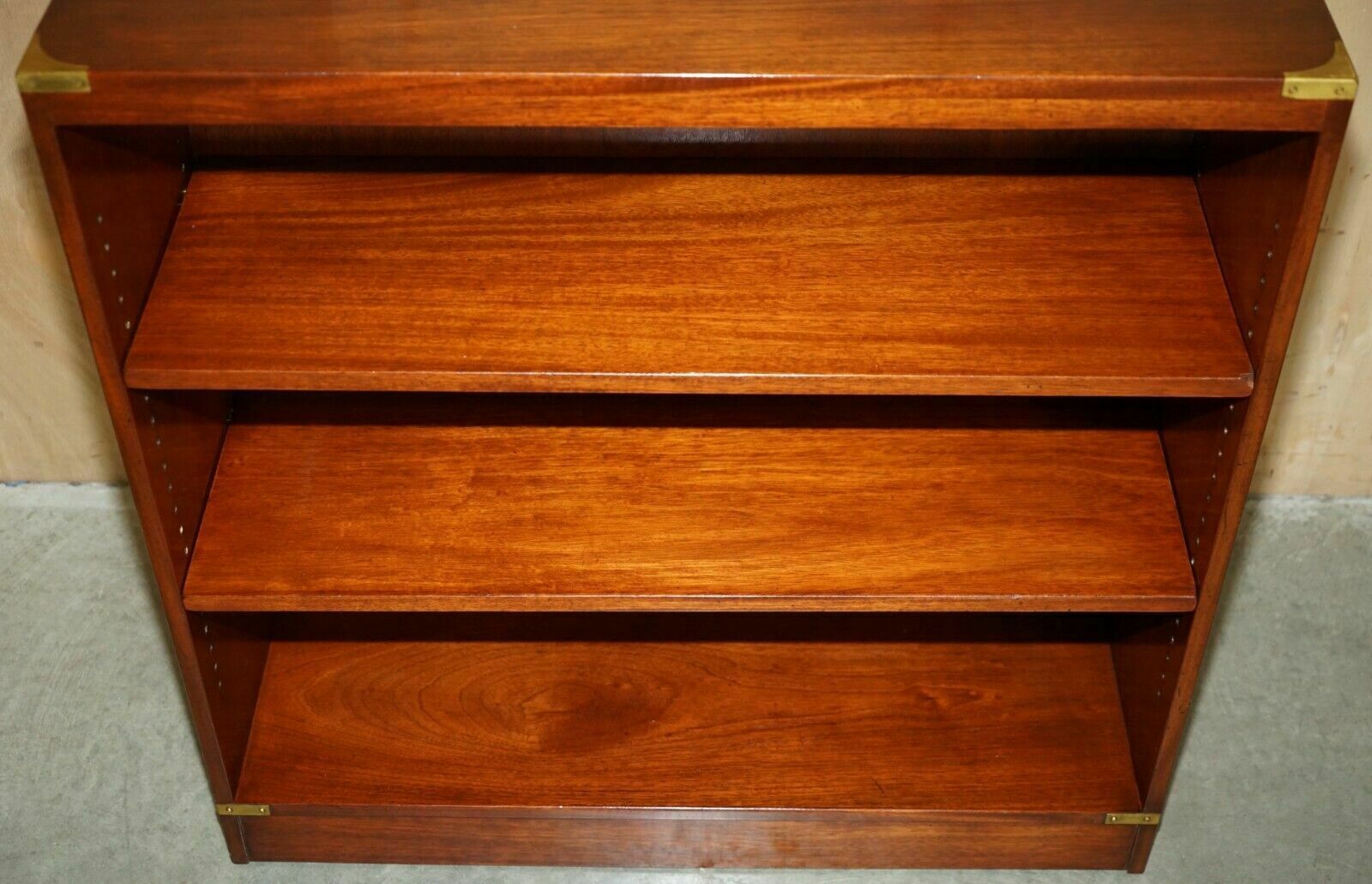 Reh Kennedy Harrods London Solid Mahogany Campaign Dwarf Library Bookcase photo vinterior