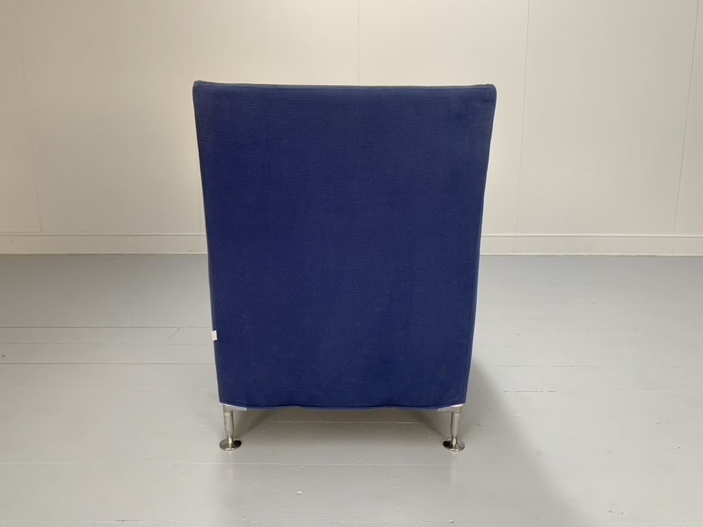 B&B Italia “Florence” Armchair – In Mid Blue Fabric photo for sale