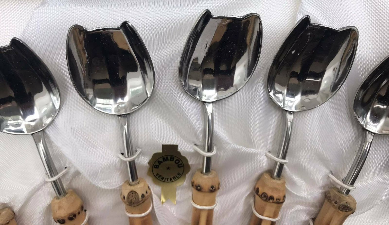 Avocado Spoons Melon Spoons Ice Cream Bamboo Handle Vintage Bar Accessories Boho Tiki Bar Fruit Spoon Millenial Gift Tools Bohemian Gift photo for sale