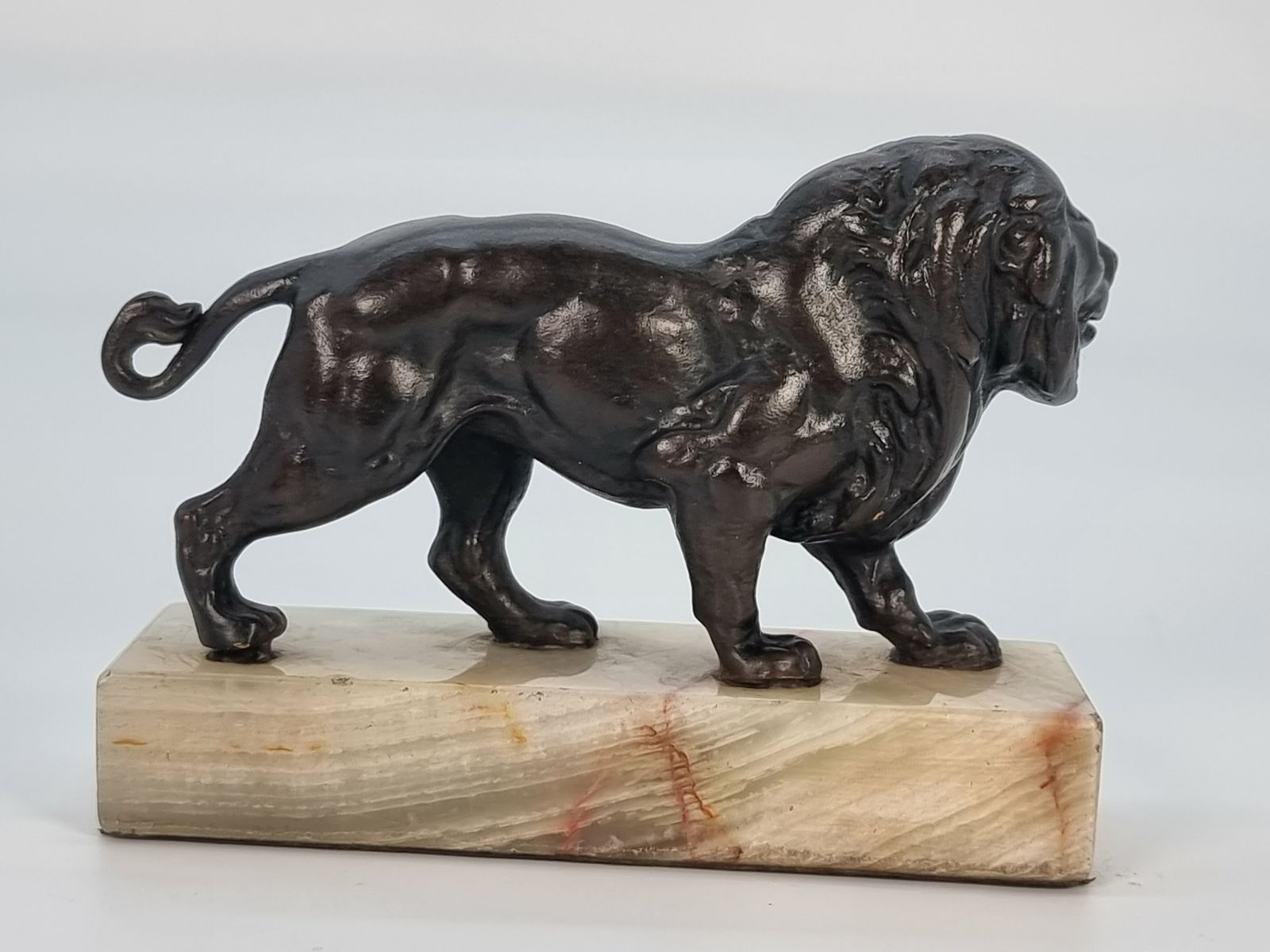A French Late 19th Century Bronze Study Of A Prowling Lion photo vintage