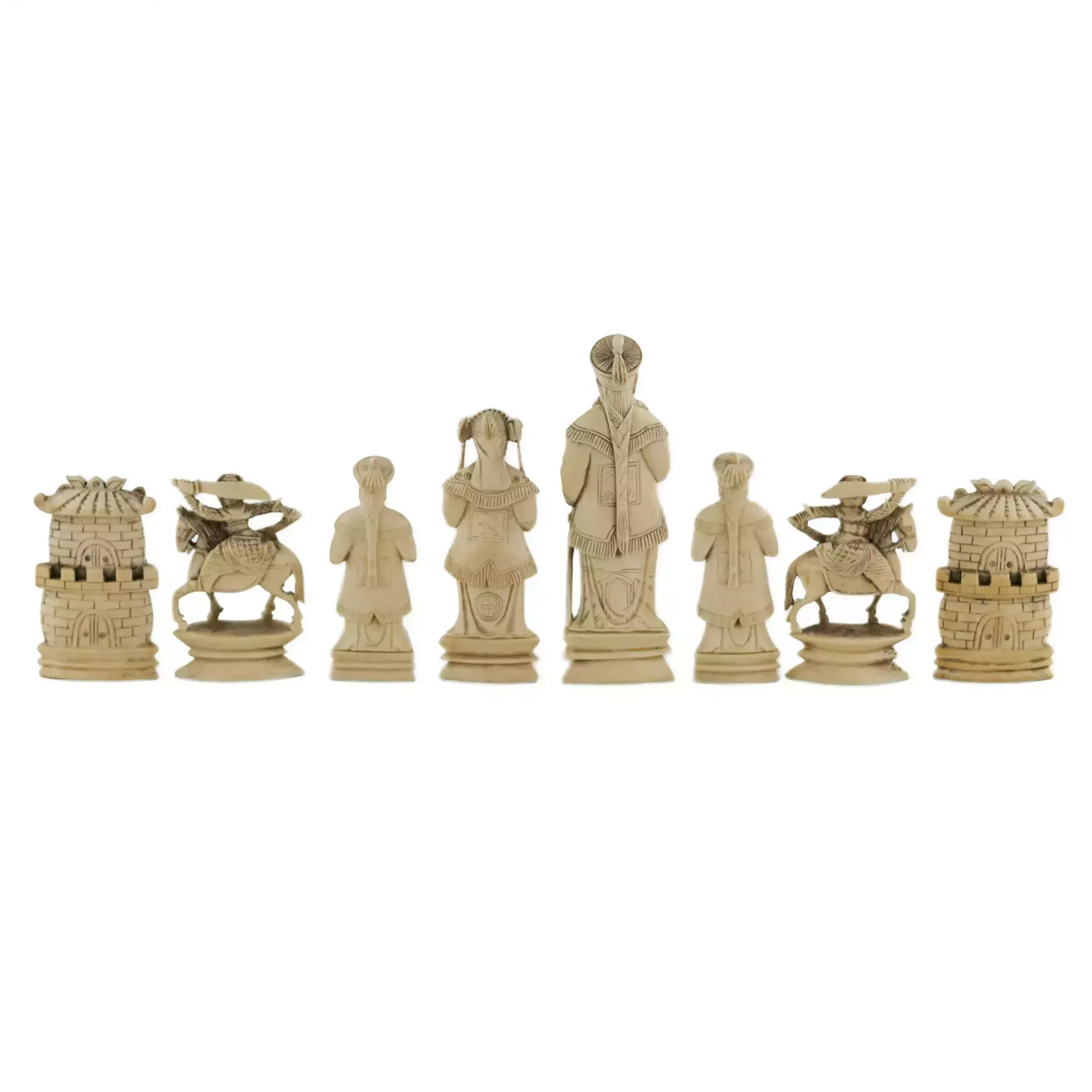 A Beautiful Set Of Chinese Ivory Chess Pieces. The Turn Of The 19th 20th Centuries. photo 2339.0