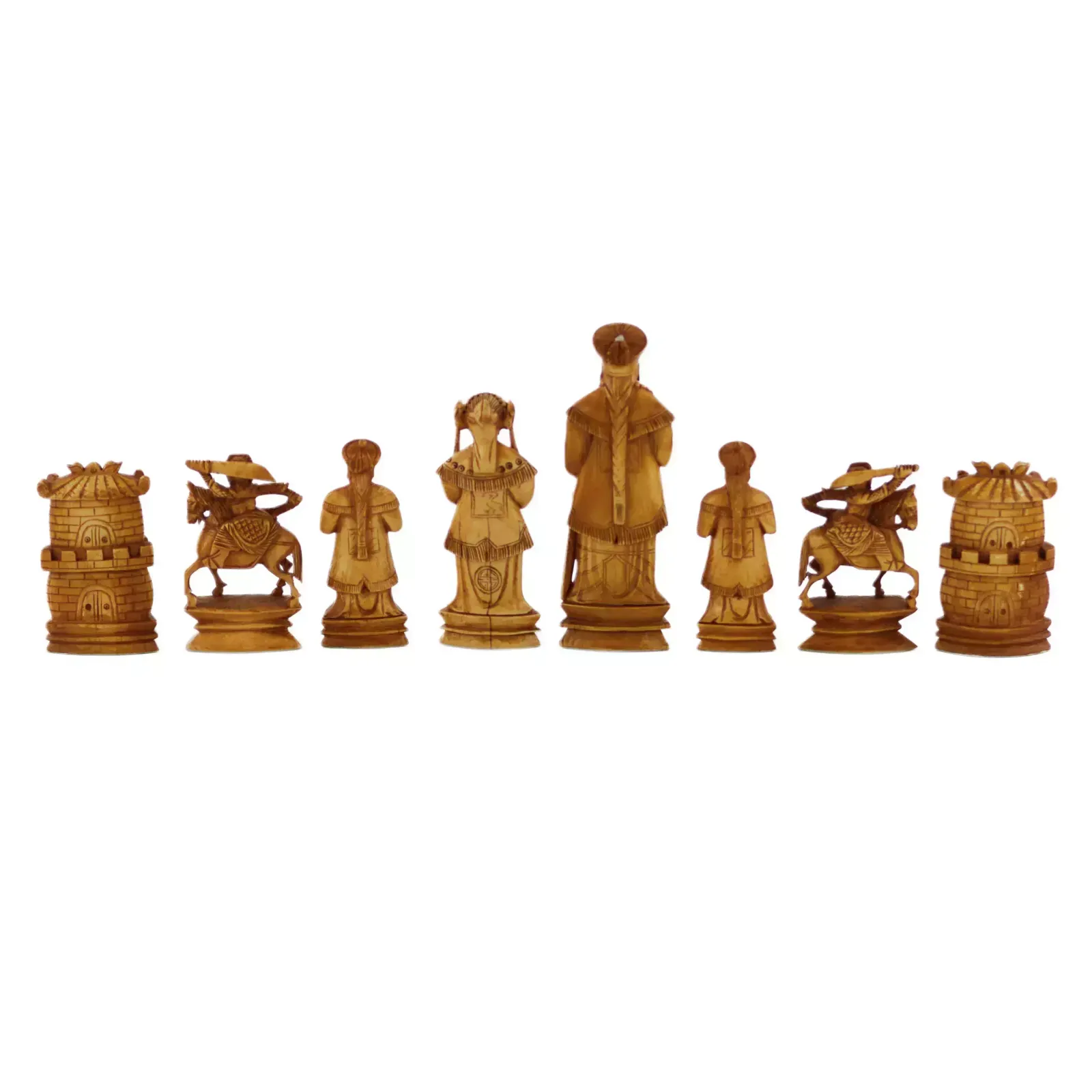 photo for sale A Beautiful Set Of Chinese Ivory Chess Pieces. The Turn Of The 19th 20th Centuries.