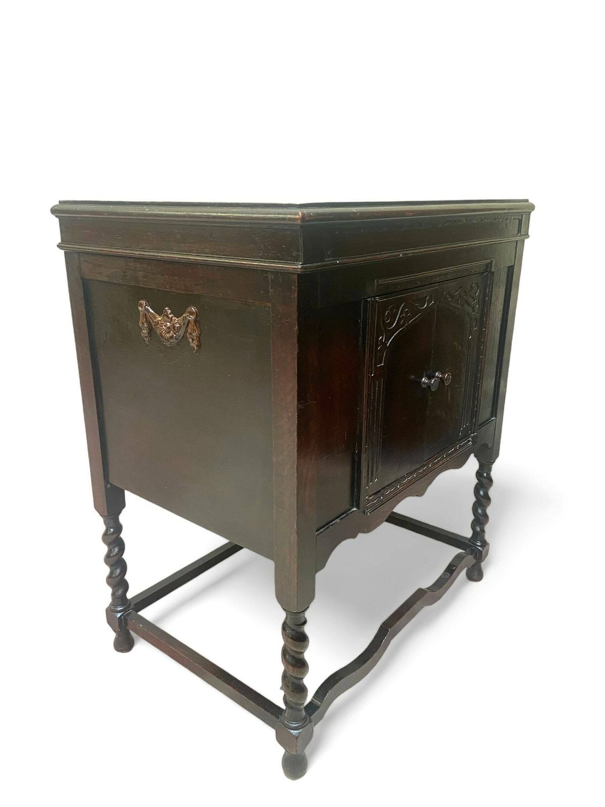 Antique Blanket Box Coffer / Old Dulceola Gramophone Cabinet / Made In England 1920s photo for sale