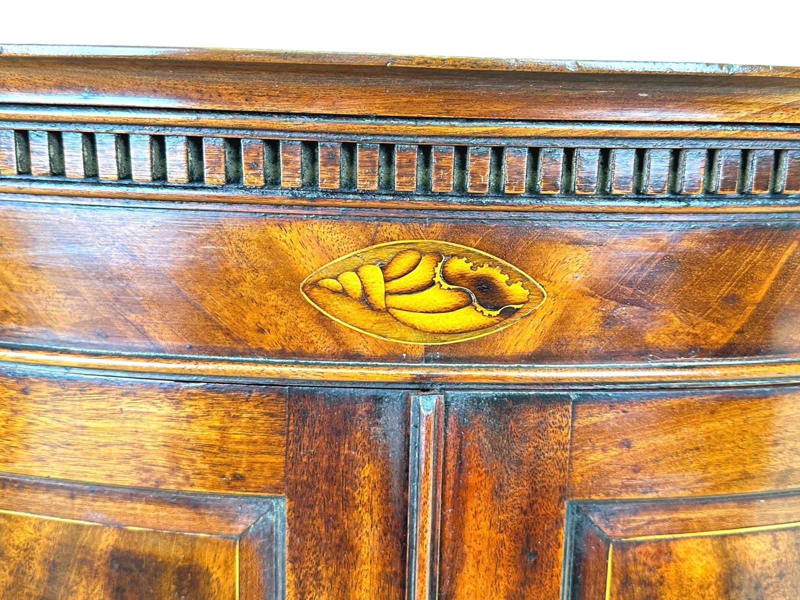 photo furniture 18th Century Mahogany Bow Corner Cupboard (England, Circa 1780)