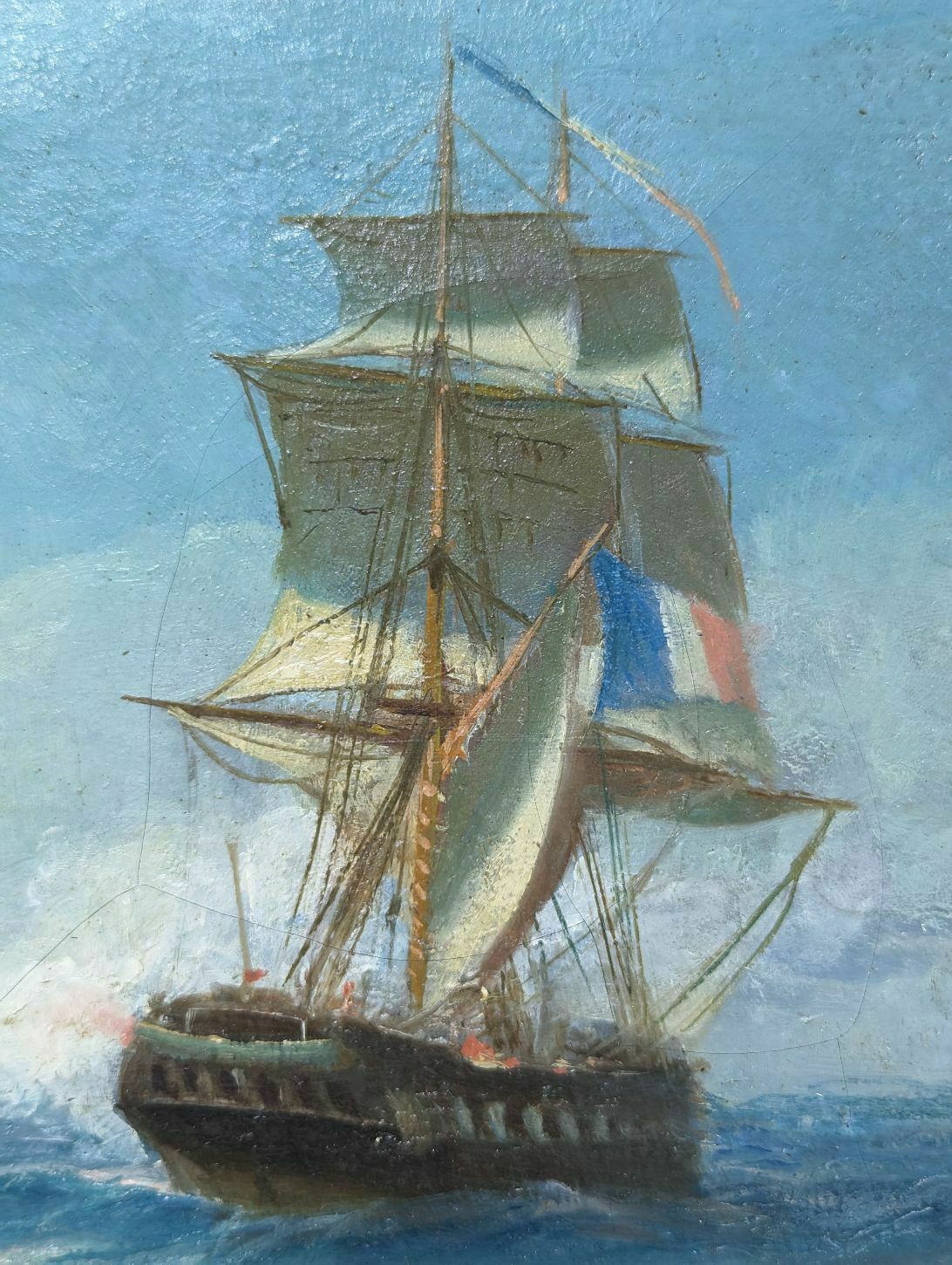 Oil Painting On Canvas Marine By François Gautier (1842 1917) photo furniture