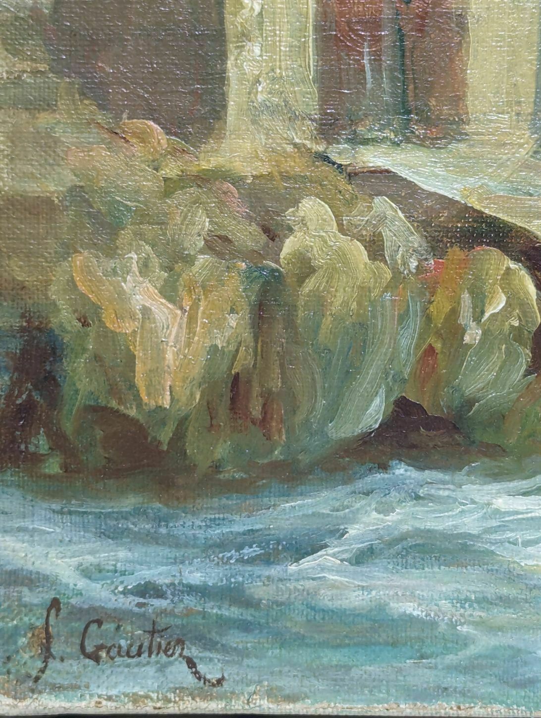 Oil Painting On Canvas Marine By François Gautier (1842 1917) photo for sale