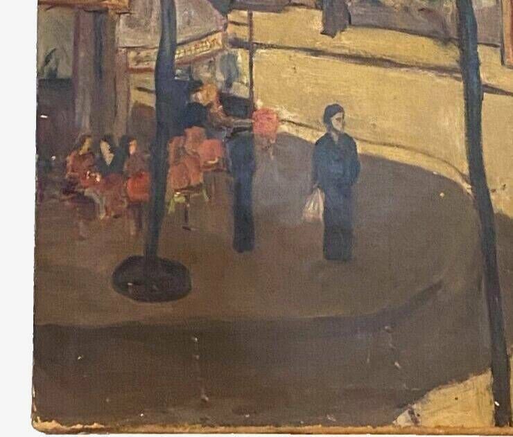 "Animated View Of A Street In Paris" Oil On Canvas 20th Century photo vinterior