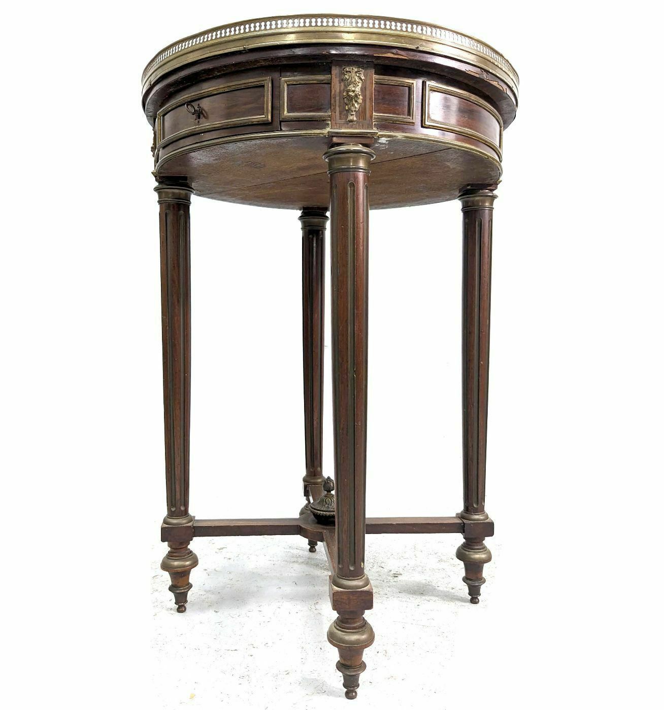 19th Century Louis XVI Style Mahogany And Brass Hot Water Bottle Table photo for sale