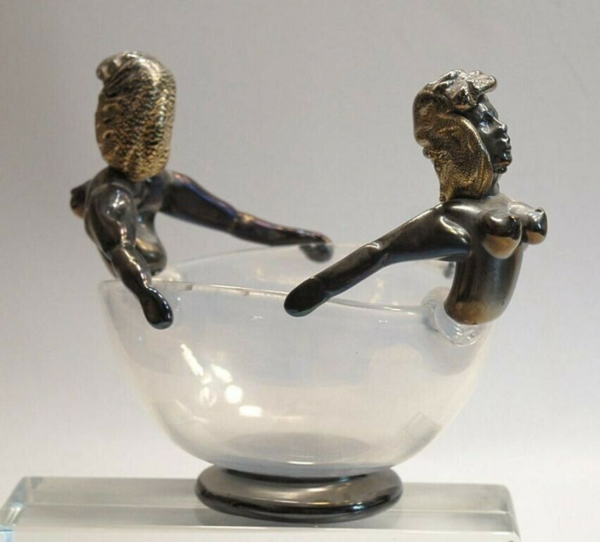Iridescent Bowl With Figurine In Figurehead Position, Ercole Barovier, 1930 photo 3400.0
