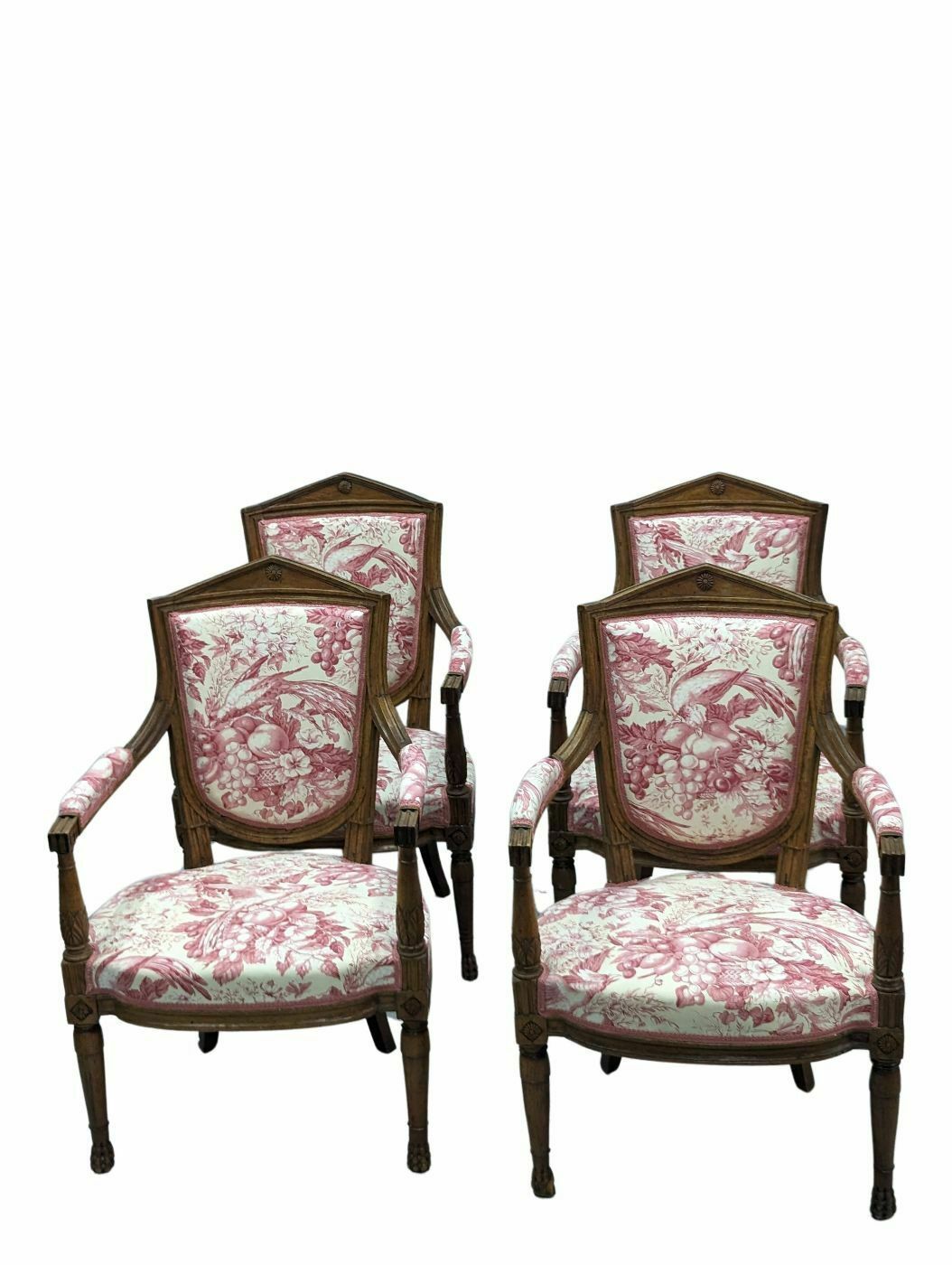 Set Of 4 Walnut Armchairs From The Directory Period photo buy