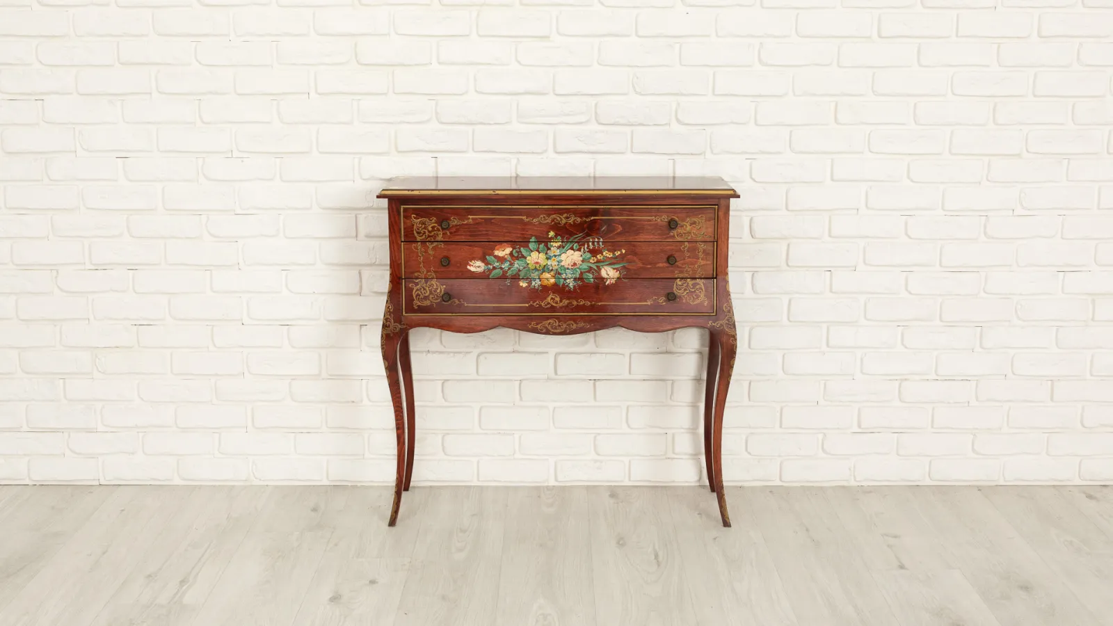 Decorative Chest Of Drawers With Floral Motifs