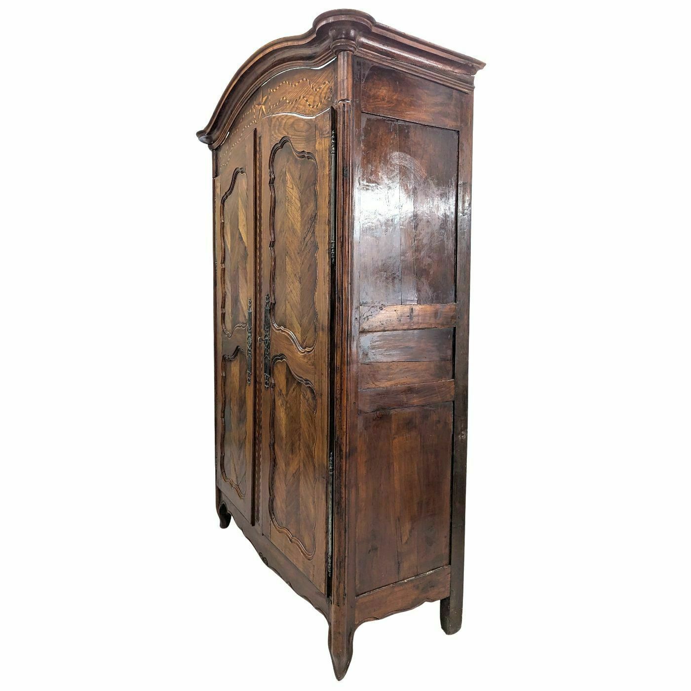 Louis XV Wedding Dauphinoise Wardrobe From The 18th Century In Walnut photo for sale
