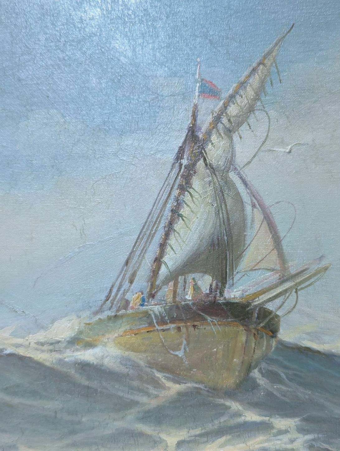 Oil Painting On Canvas Marine By François Gautier (1842 1917) photo furniture