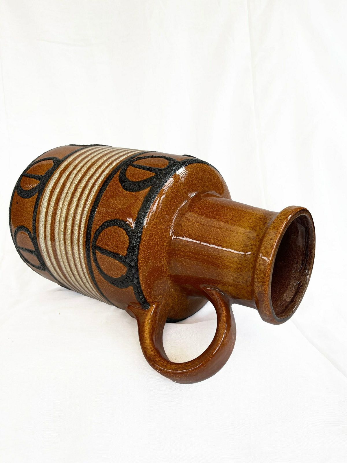photo furniture Mid Century West German Scheurich 408 40 Handled Floor Vase