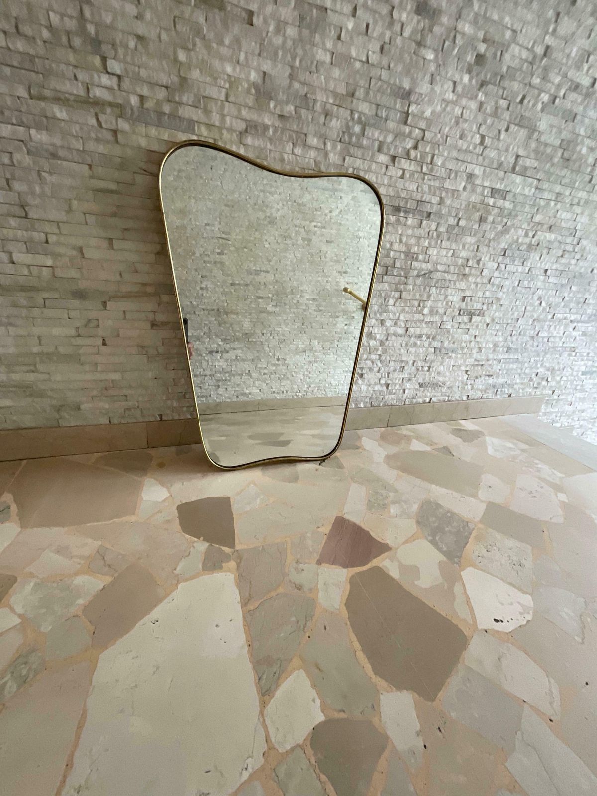 Fontanarte   Pietro Chiesa   Mirror With Brass Frame   Italy 1950s photo vintage