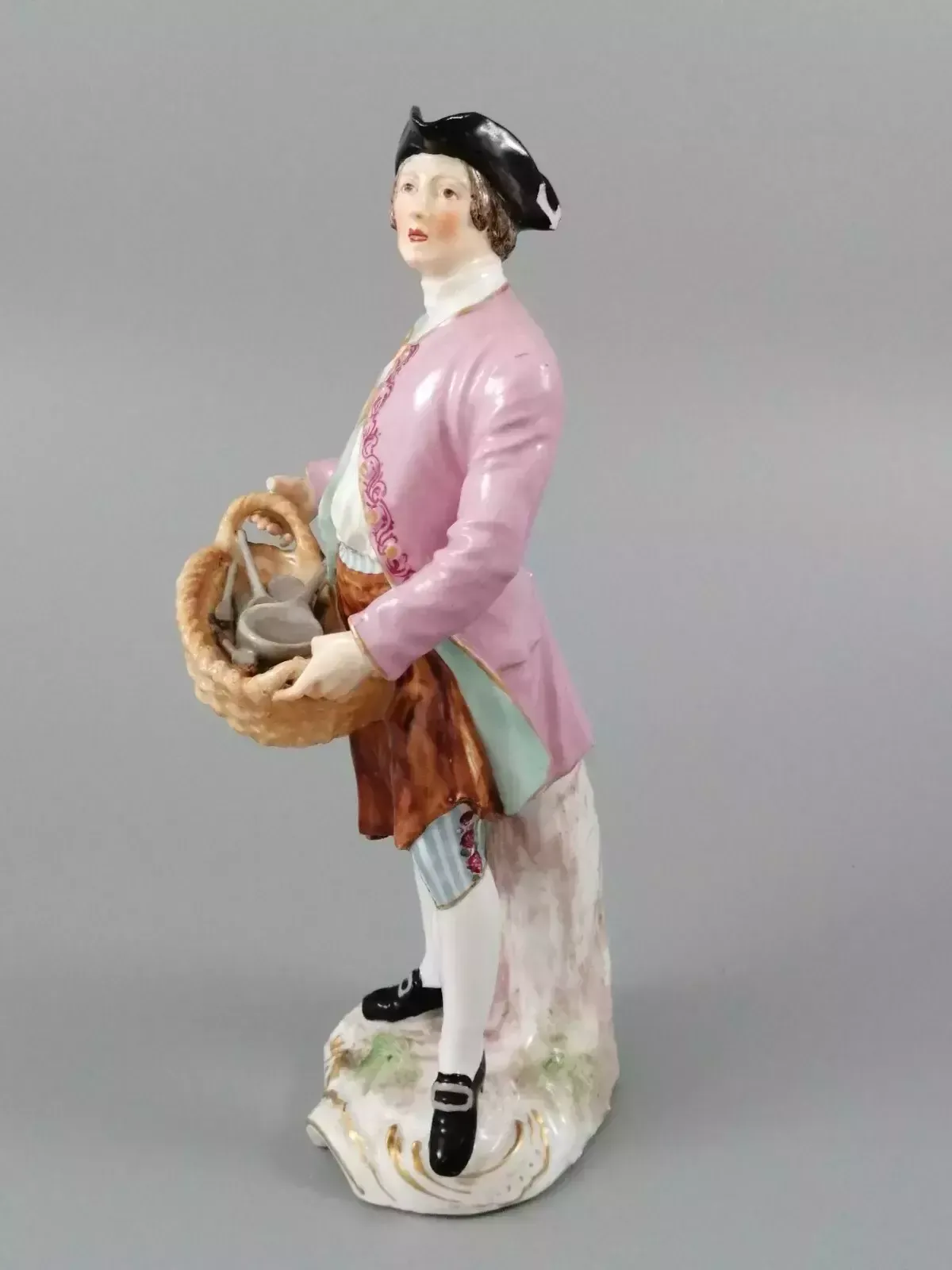 Antique Chelsea Porcelain Figurine, “A Spoon Seller”, C. 1758   1769 photo furniture