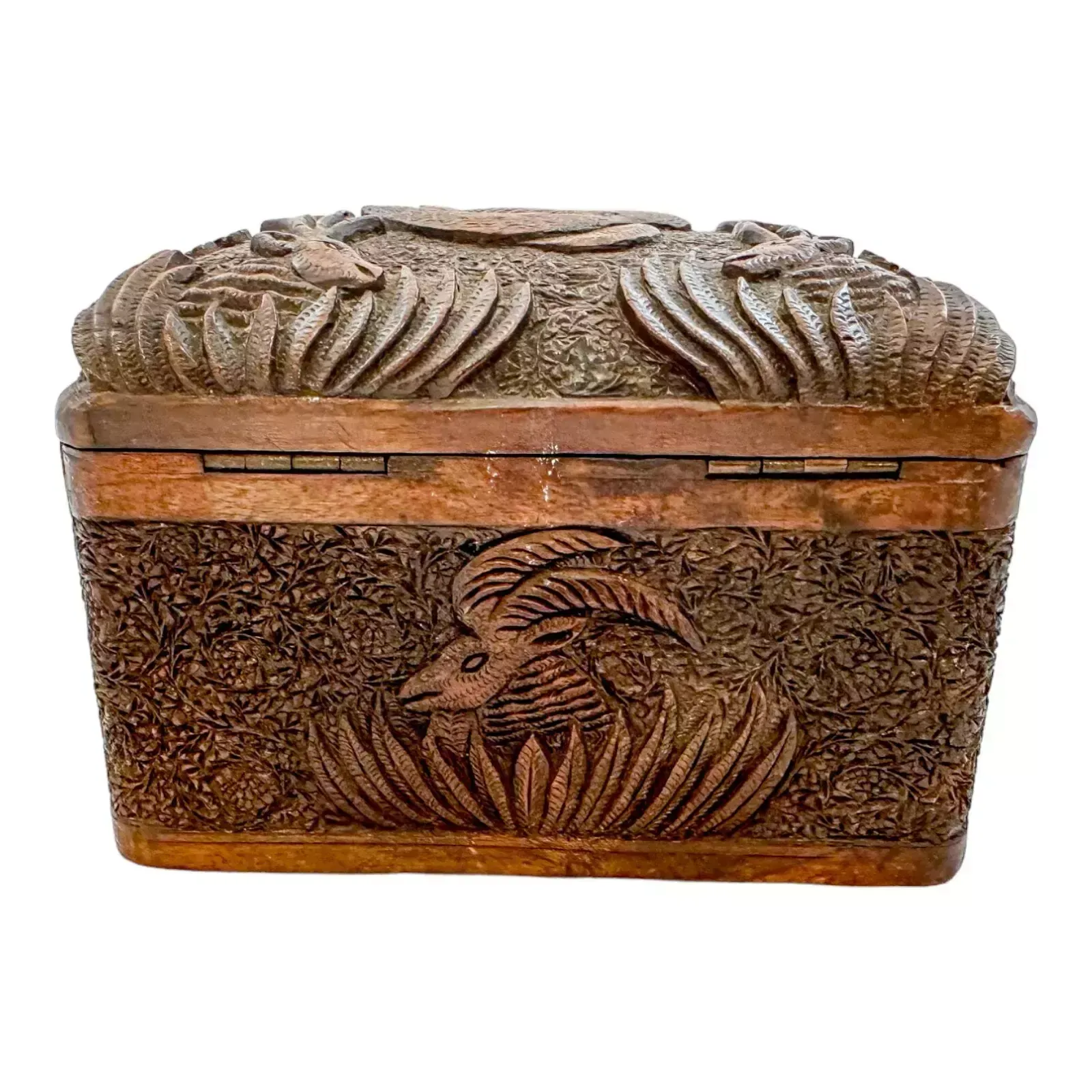Early 19th Century Anglo Indian Carved Sandalwood Cigarette Holder Dispenser Box photo 260.0
