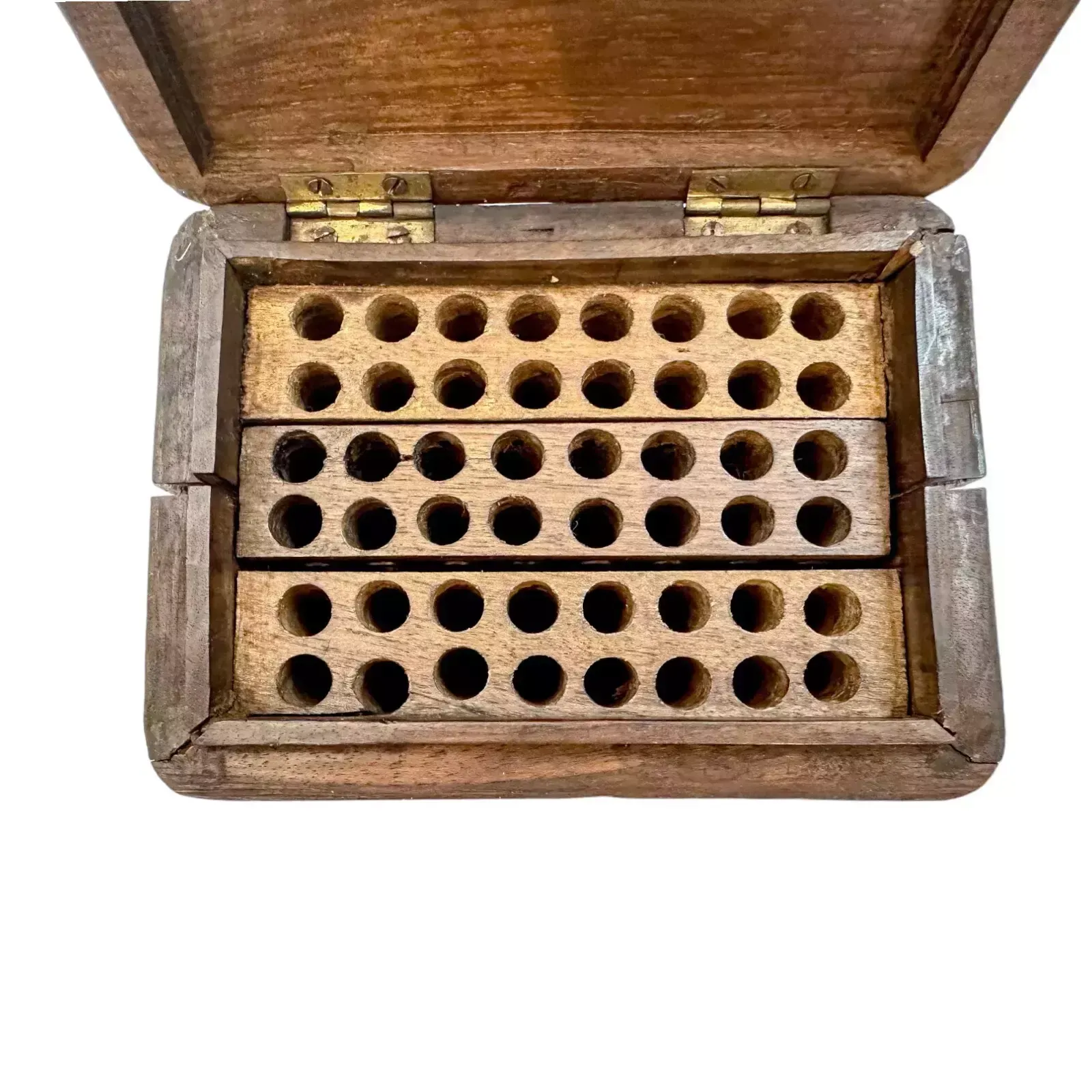 photo buy Early 19th Century Anglo Indian Carved Sandalwood Cigarette Holder Dispenser Box