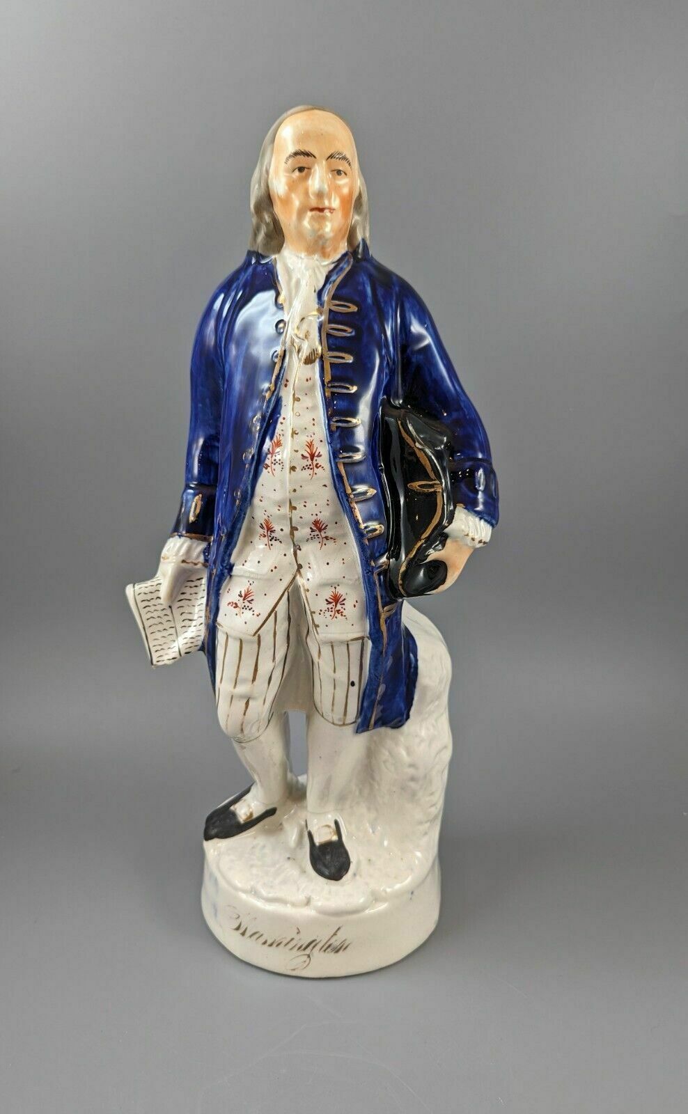 Rare Staffordshire Figure Of Benjamin Franklin Named Washington,Circa1860.