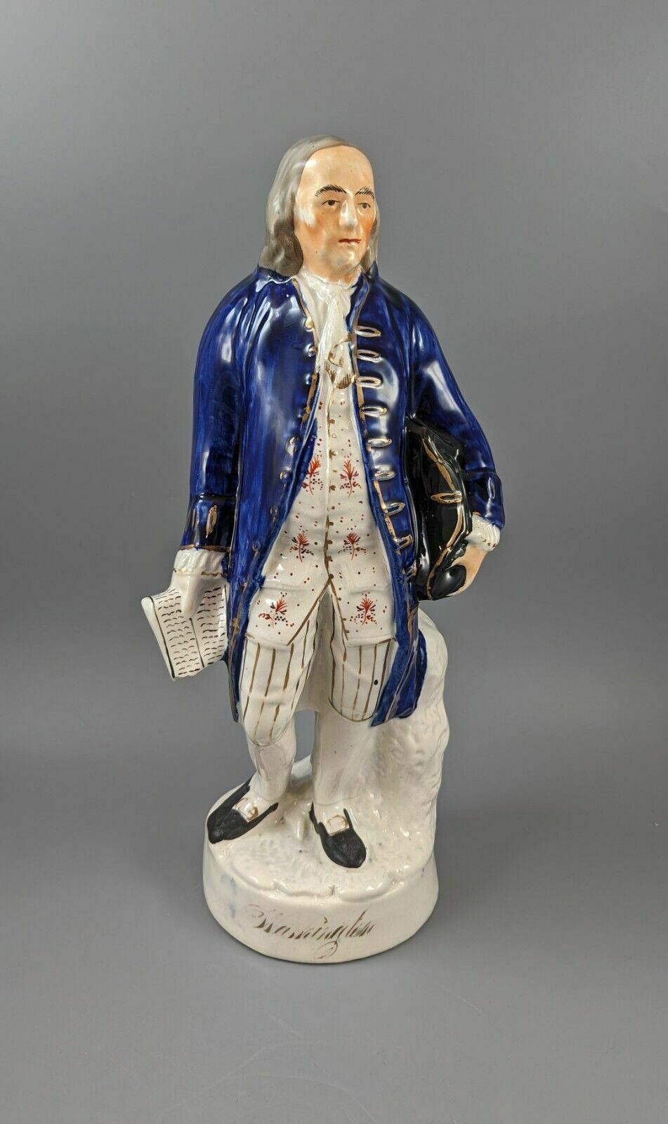 photo for sale Rare Staffordshire Figure Of Benjamin Franklin Named Washington,Circa1860.