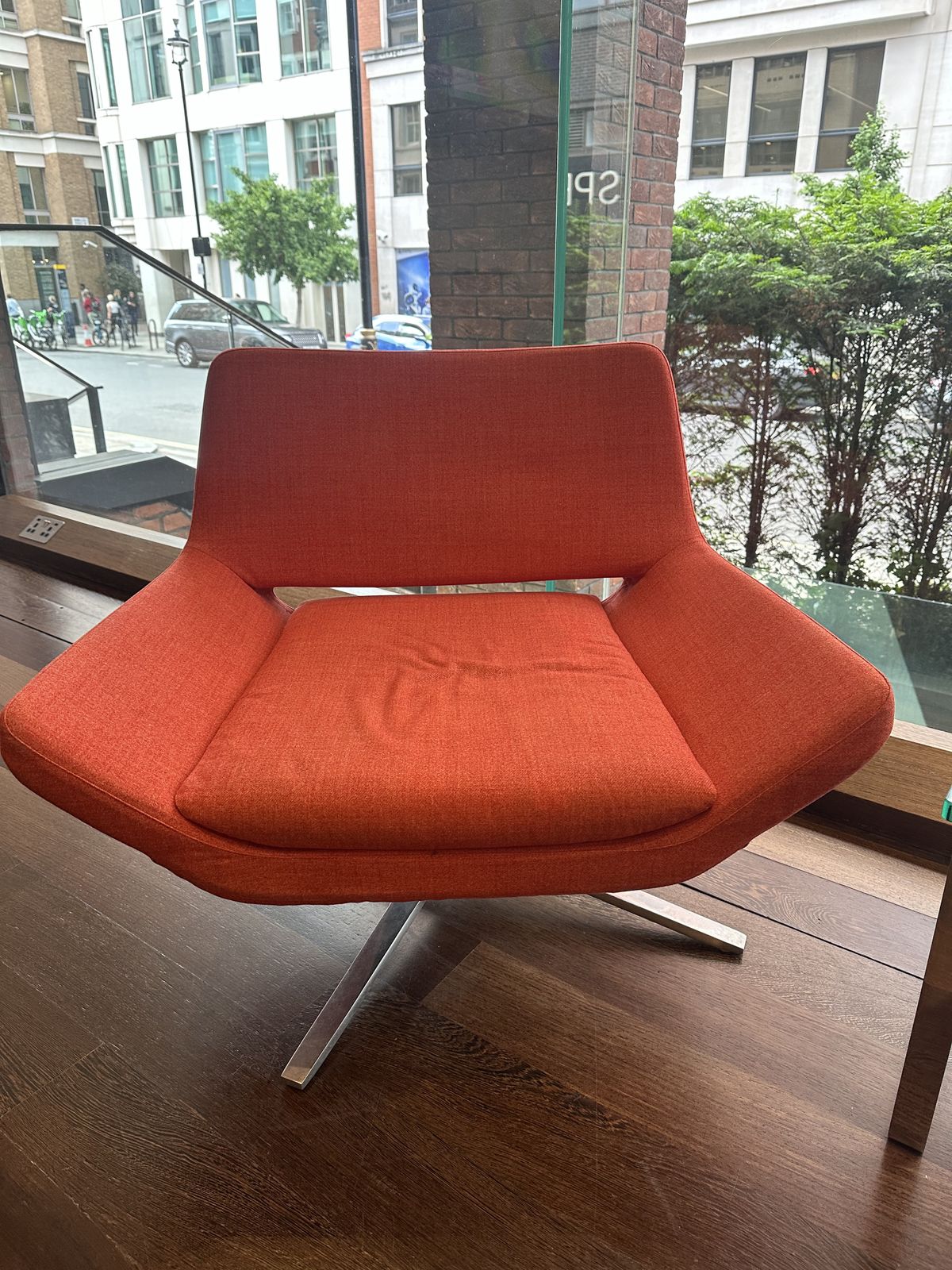 Stunning Jeffrey Burnett Bb Italia Metropolitan Chair In Burnt Orange Set Of 3 photo vintage