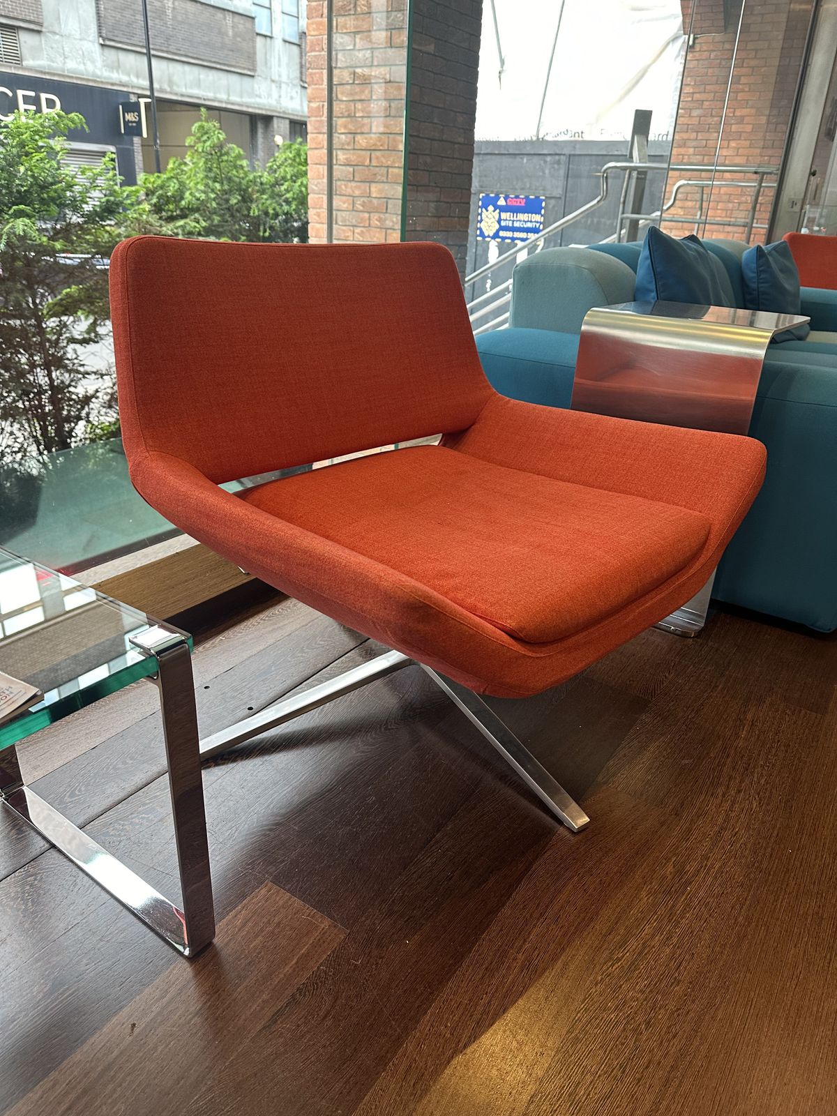 photo for sale Stunning Jeffrey Burnett Bb Italia Metropolitan Chair In Burnt Orange Set Of 3