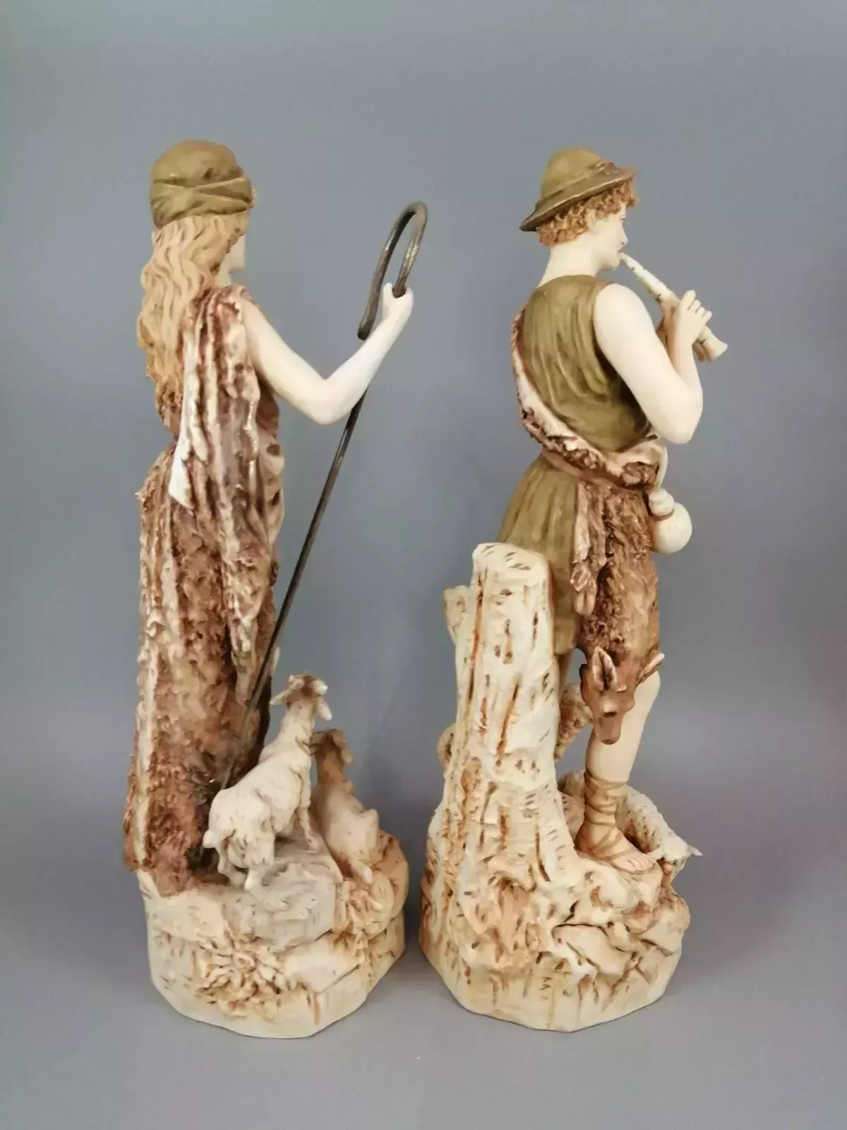 A Pair Of Shepherd And Shepherdess Statuettes Made Of Royal Dux Porcelain photo 1500.0