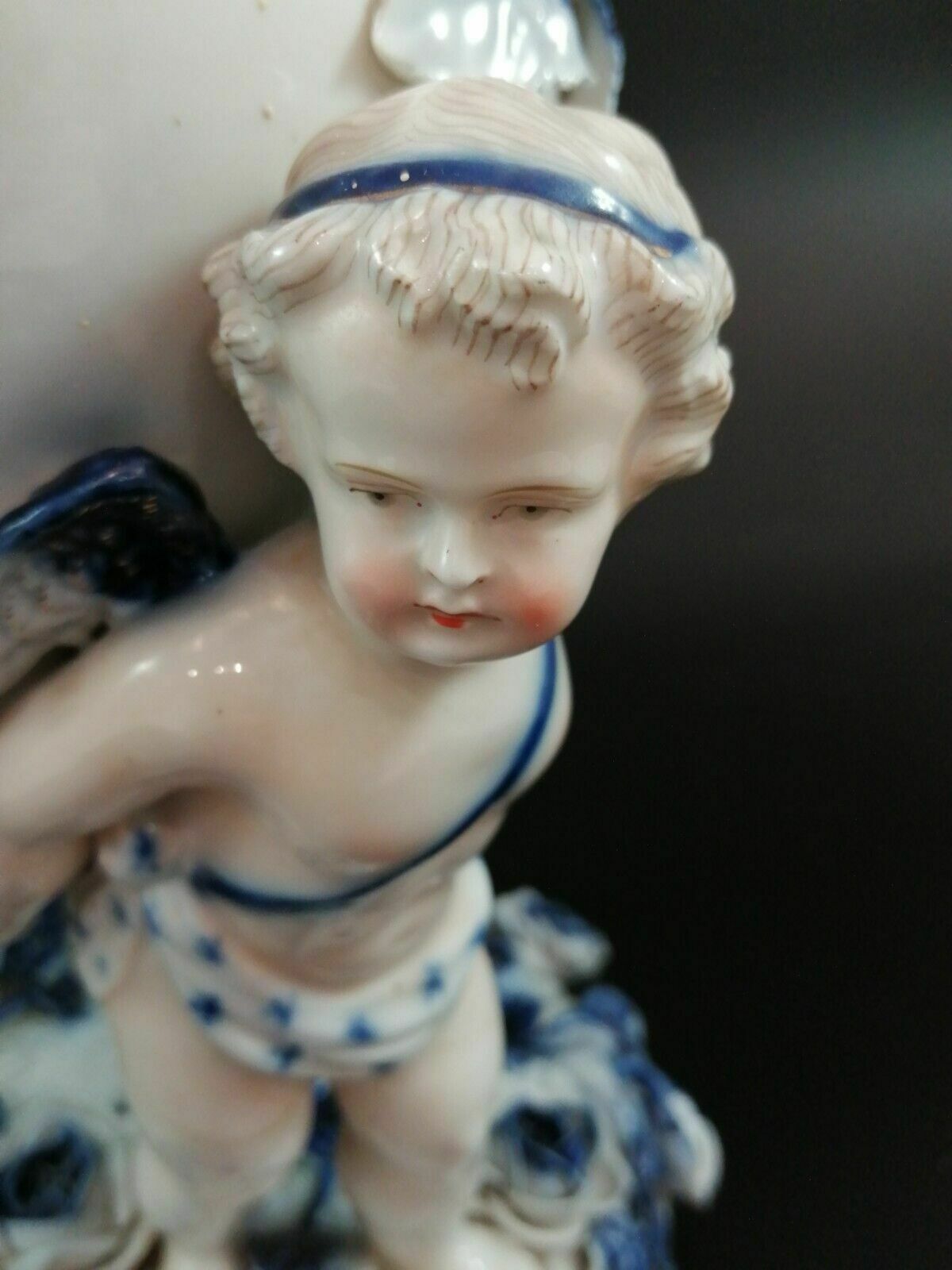 photo vinterior Antique Sitzendorf Porcelain Vase, Late 19th Century