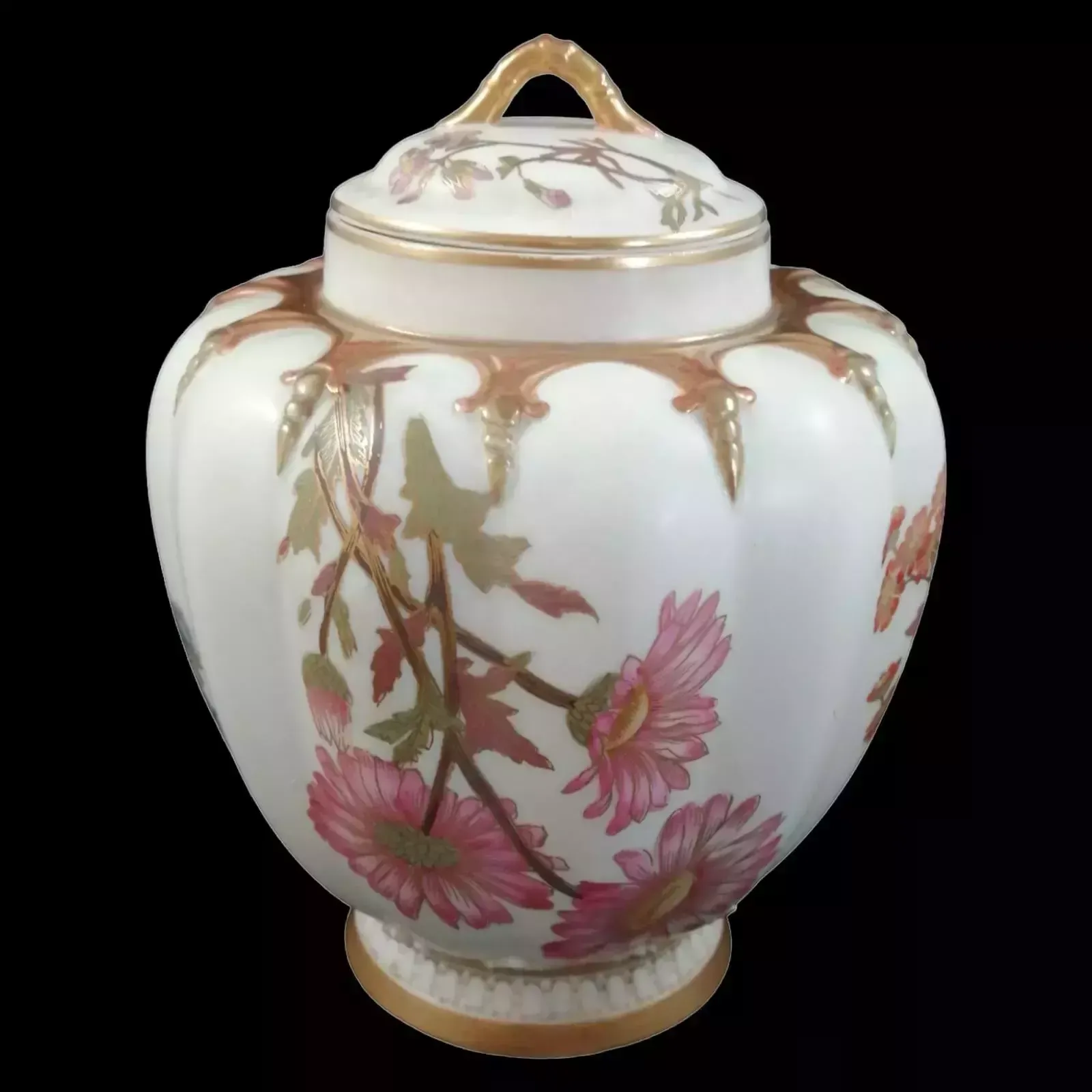 A Royal Worcester Jar And Cover For Stonier & Co., Liverpool, The Stuart ,1889 photo Home Decor