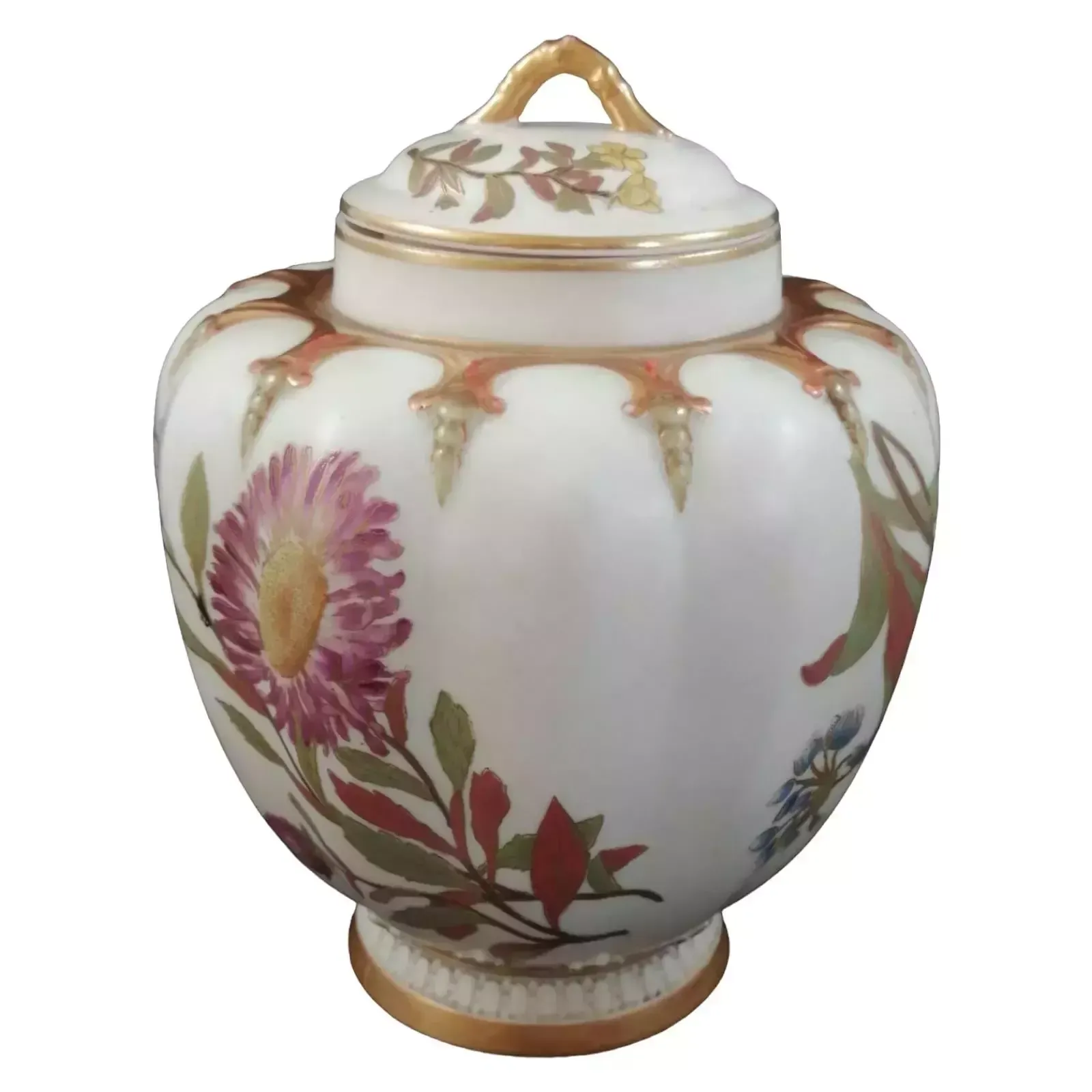 A Royal Worcester Jar And Cover For Stonier & Co., Liverpool, The Stuart ,1889 photo vintage