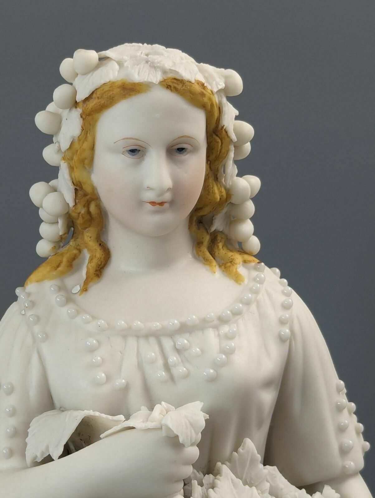 Lady With A Basket Of Grapes, Parian Ware Porcelain, Mid 19th Century photo furniture