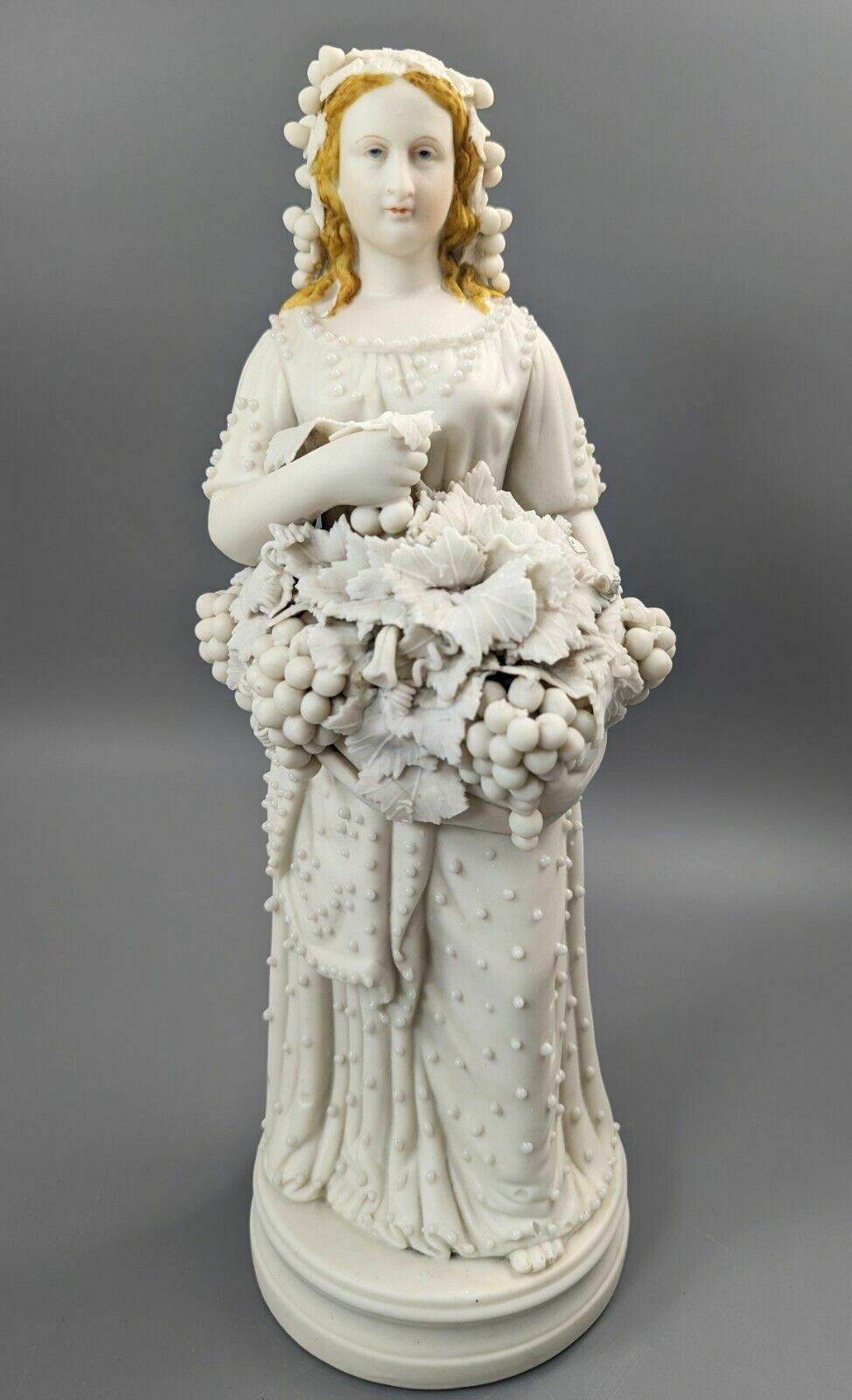 photo furniture Lady With A Basket Of Grapes, Parian Ware Porcelain, Mid 19th Century