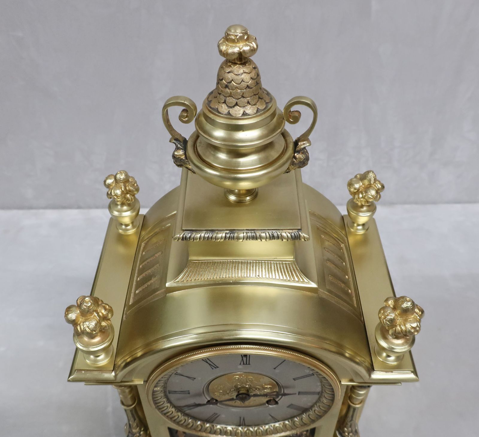 French Brass & Gilt Antique Mantel Clock Set By A.D Mougin photo vintage