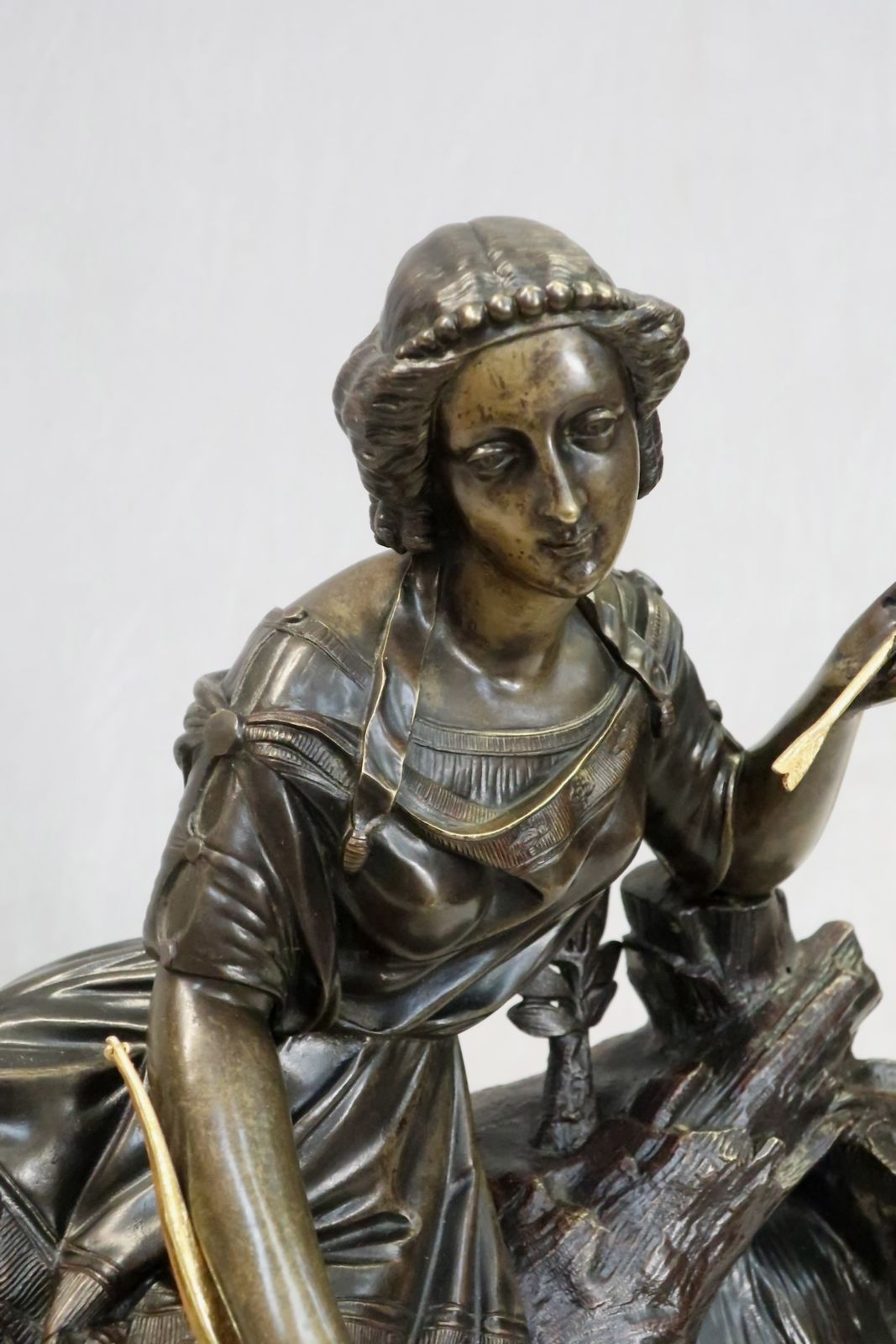 French Victorian Bronze Mantel Clock By Deniere And Cailleaux photo vinterior