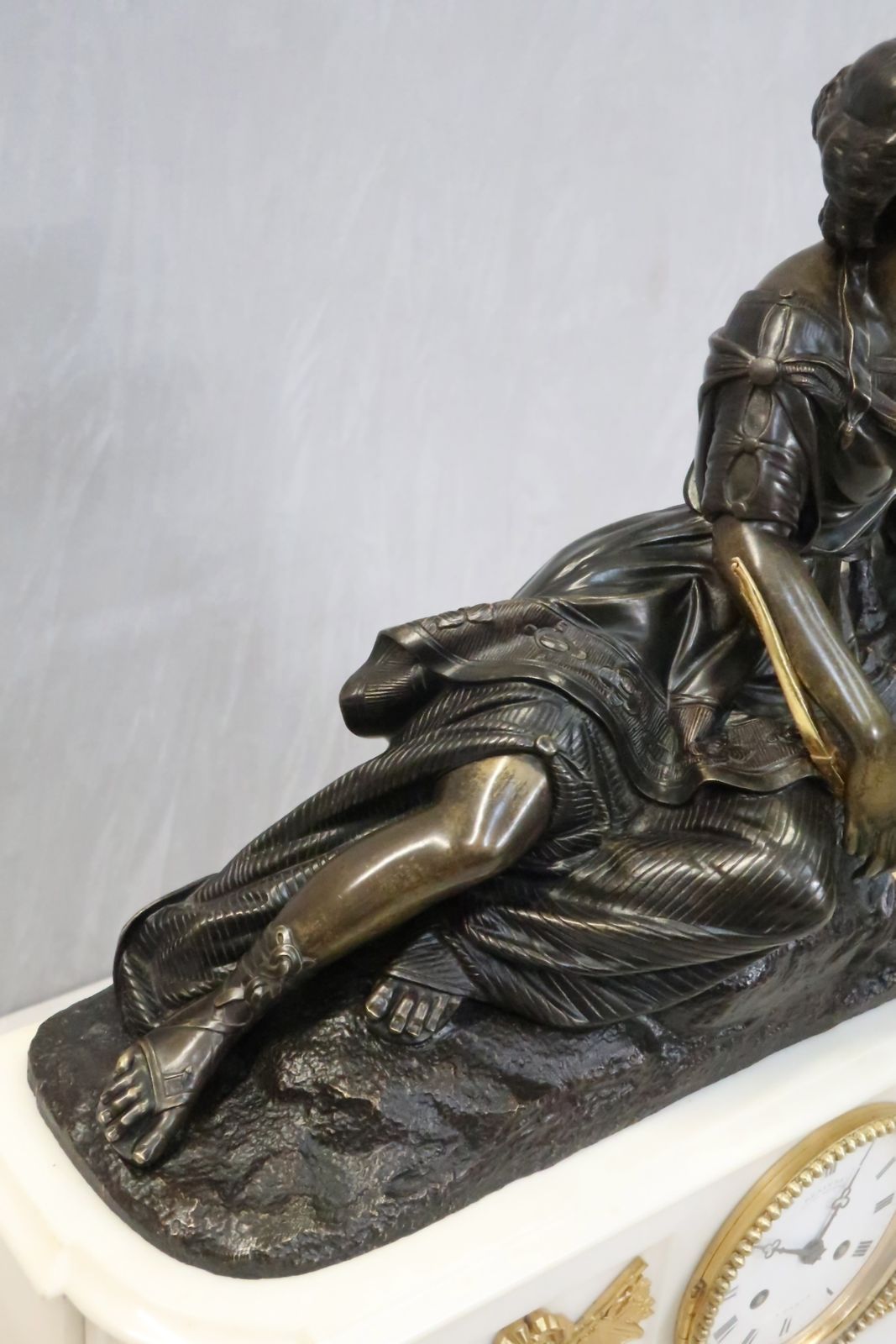 French Victorian Bronze Mantel Clock By Deniere And Cailleaux photo buy
