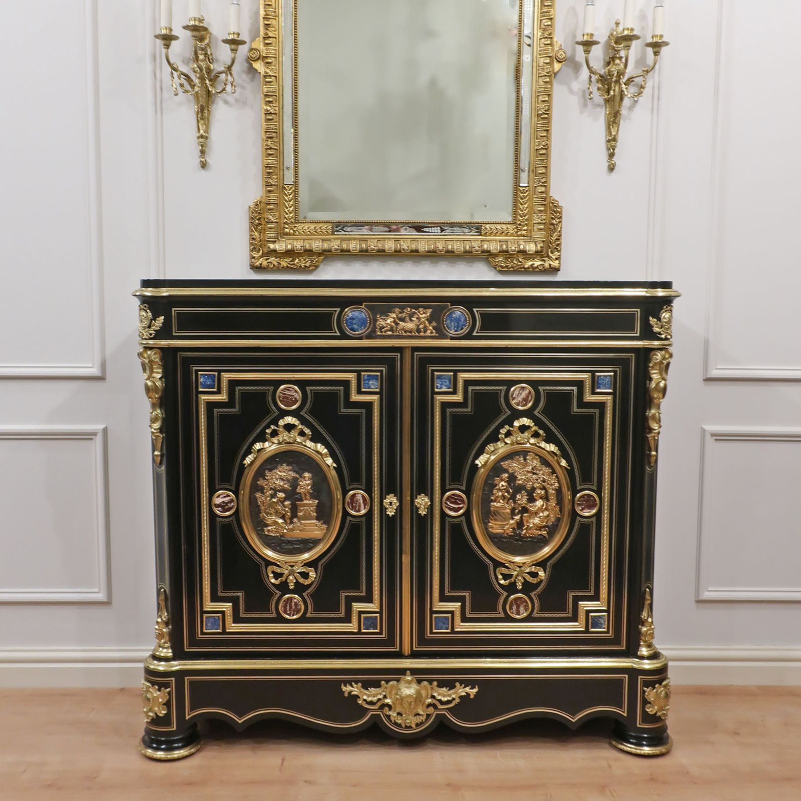 French Louis Philippe Ebonised And Inlaid Cabinet Attributed To Monbro