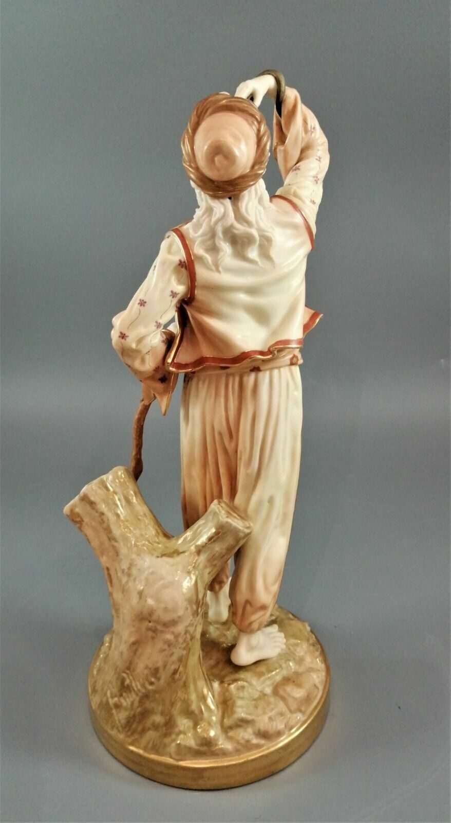 A Rare Royal Worcester Figurine Titled "The Snake Charmer," Dated 1898. photo Home Decor