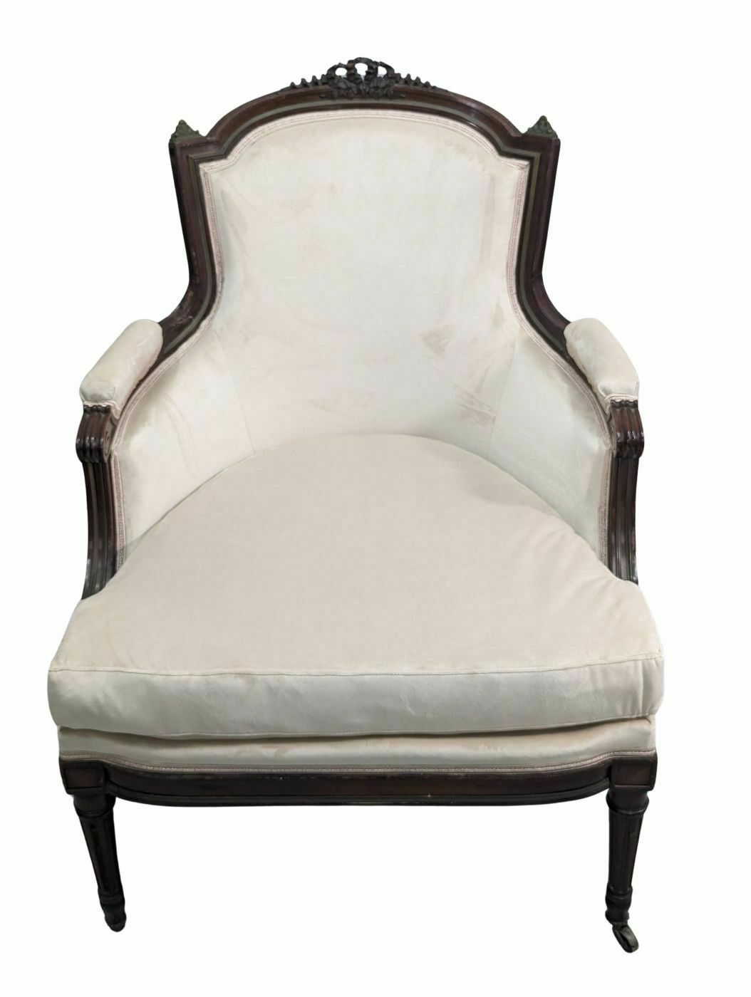 Louis XVI Style Armchairs In 19th Century Mahogany (Fake Pair) photo vintage