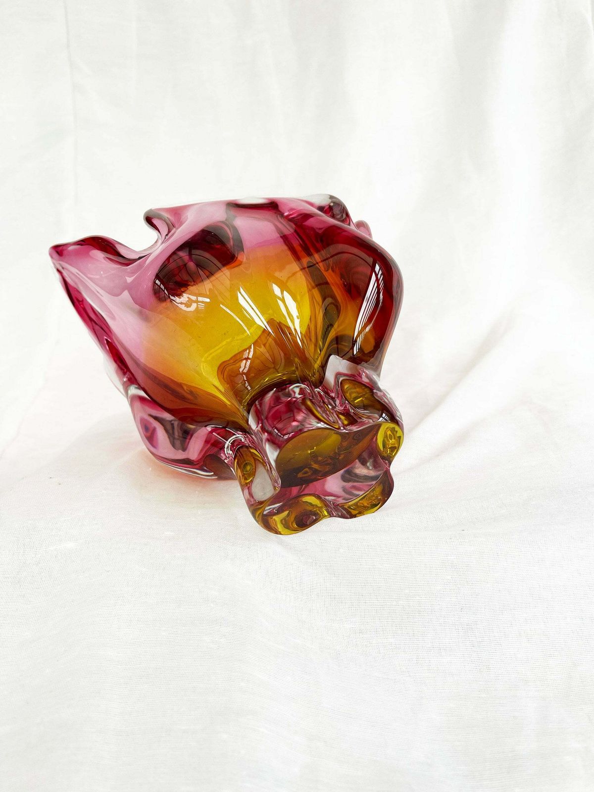 Absolutely Stunning Large Sommerso Art Glass Centrepiece/Bowl By Josef Hospodka   Chribska. Circa 1960 photo vintage