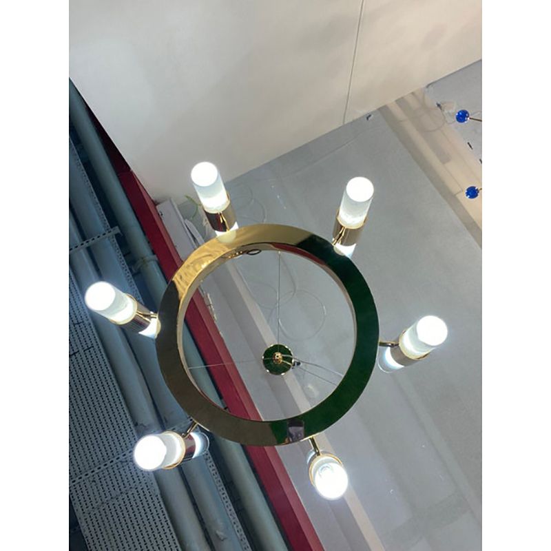 Contemporary Gold Ring Chandelier With Gradient White And Carrara Marble Glasses By Simoeng photo for sale