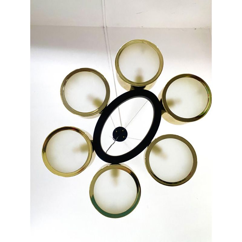 Contemporary Italian Oval Metal Gold Chandelier photo Lighting
