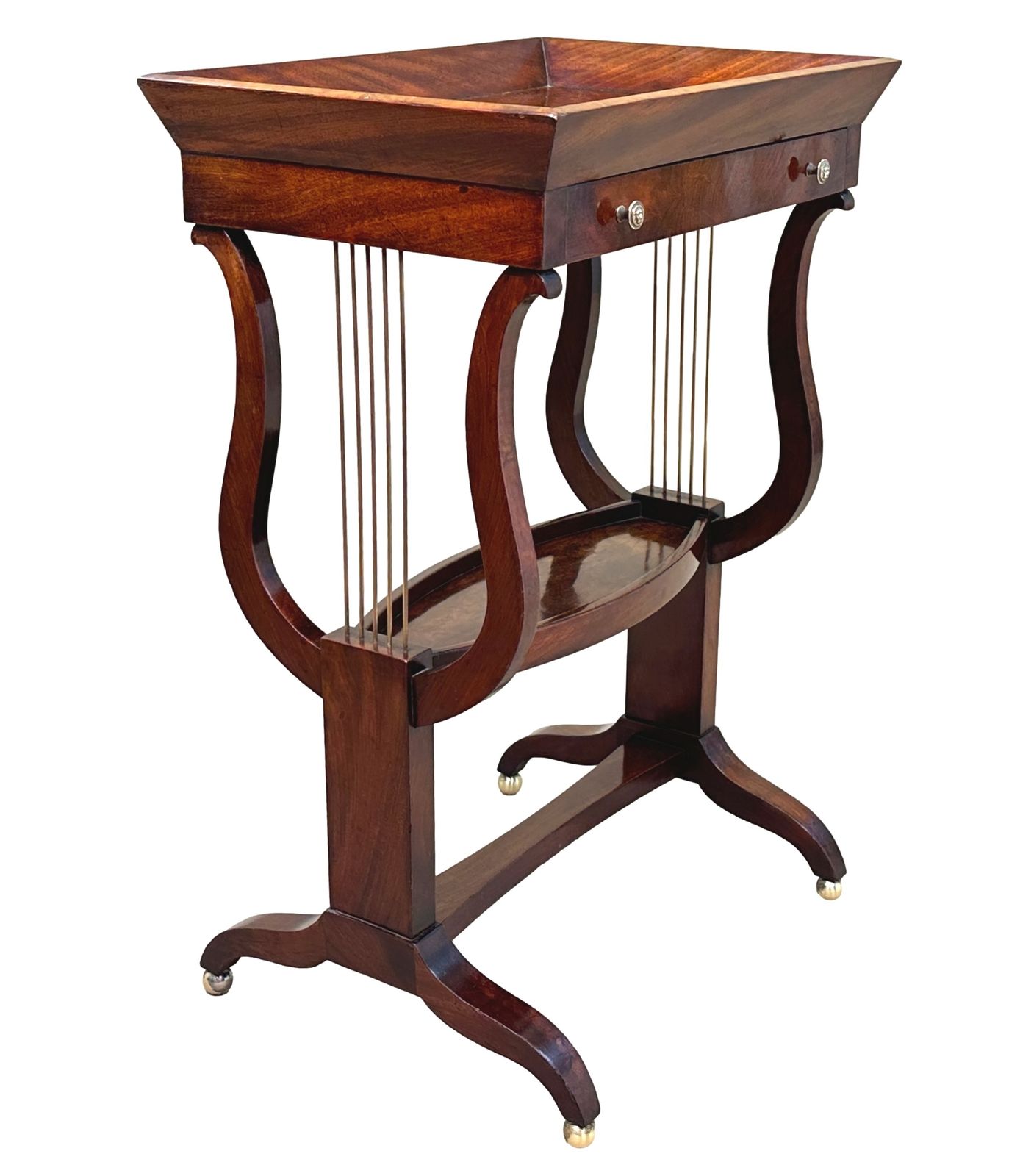 Early 19th Century Mahogany Tricoteuse Occasional Table (France, Circa 1820) photo vinterior