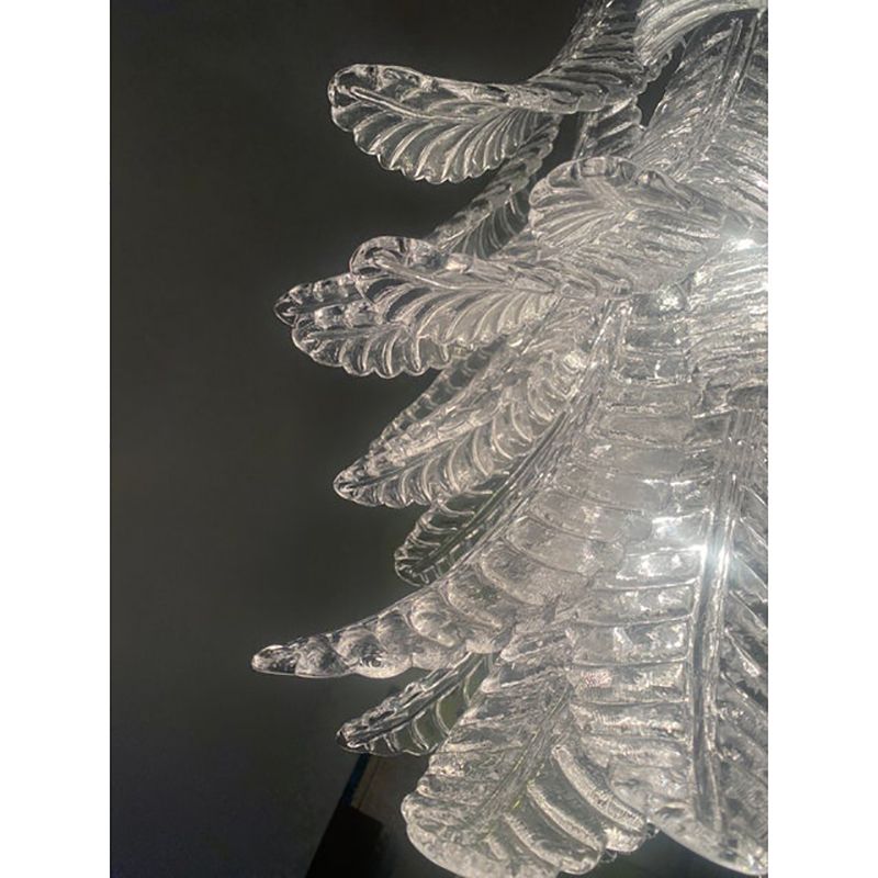 Contemporary Italian Transparent “Felci” Murano Glass Chandelier photo vinterior
