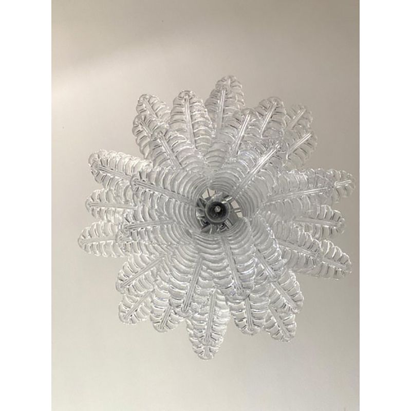 Contemporary Italian Transparent “Felci” Murano Glass Chandelier photo buy