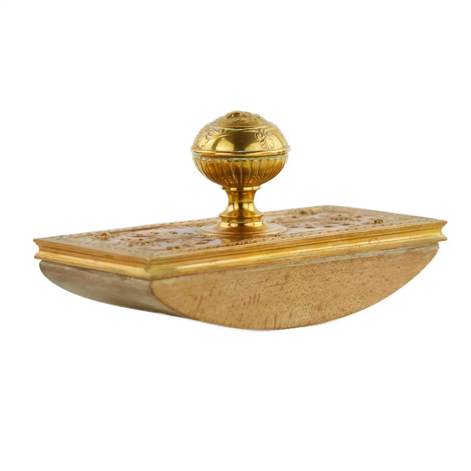 A Heavy Paperweight Made Of Bronze And Wood, In The Style Of Napoleon III, By The Workshop Of F. Barbedienne. photo furniture