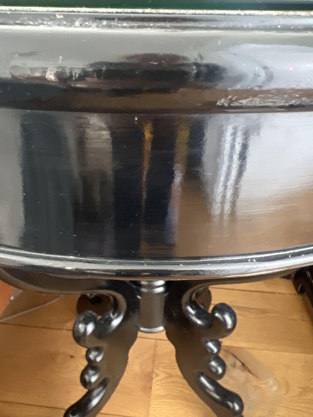 Beautiful Painted Gold And Lacquer Table With Glass Topper photo buy