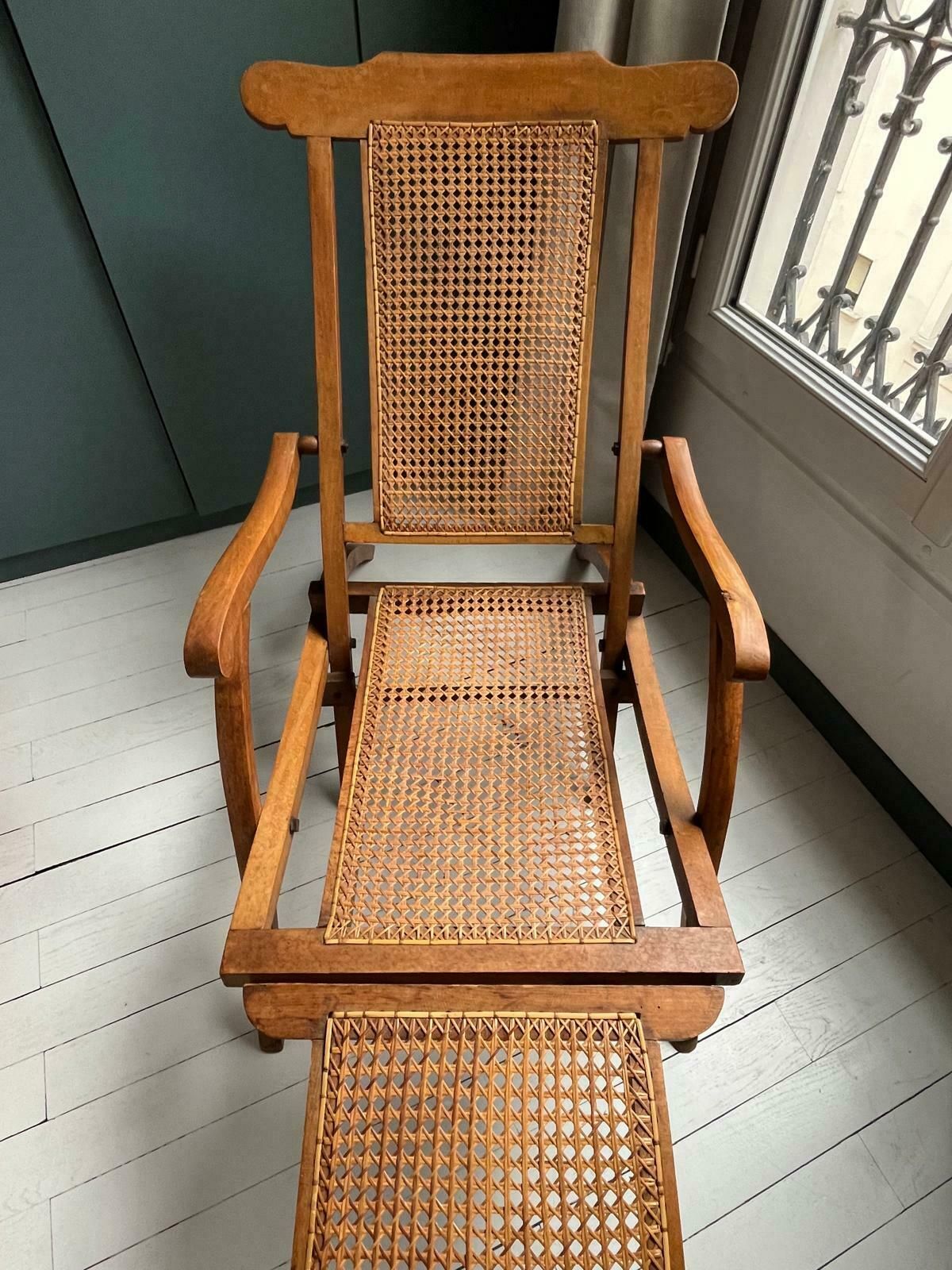 1920's French Cruise Liner Deck Chair photo vinterior