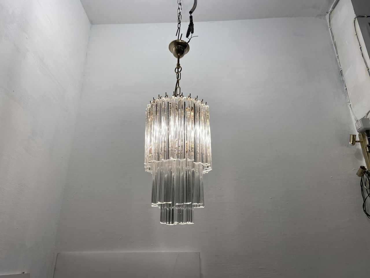 Murano Glass Trilobi Chandeliers Set Of 2 photo for sale