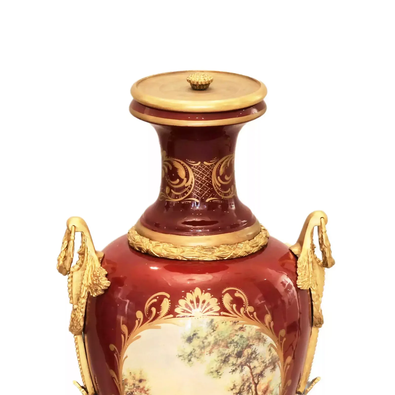 Pair Of Porcelain Floor Vases With Gilt Bronze In The Louis XVI Style. France. 1920 Th Century. photo 2342.0